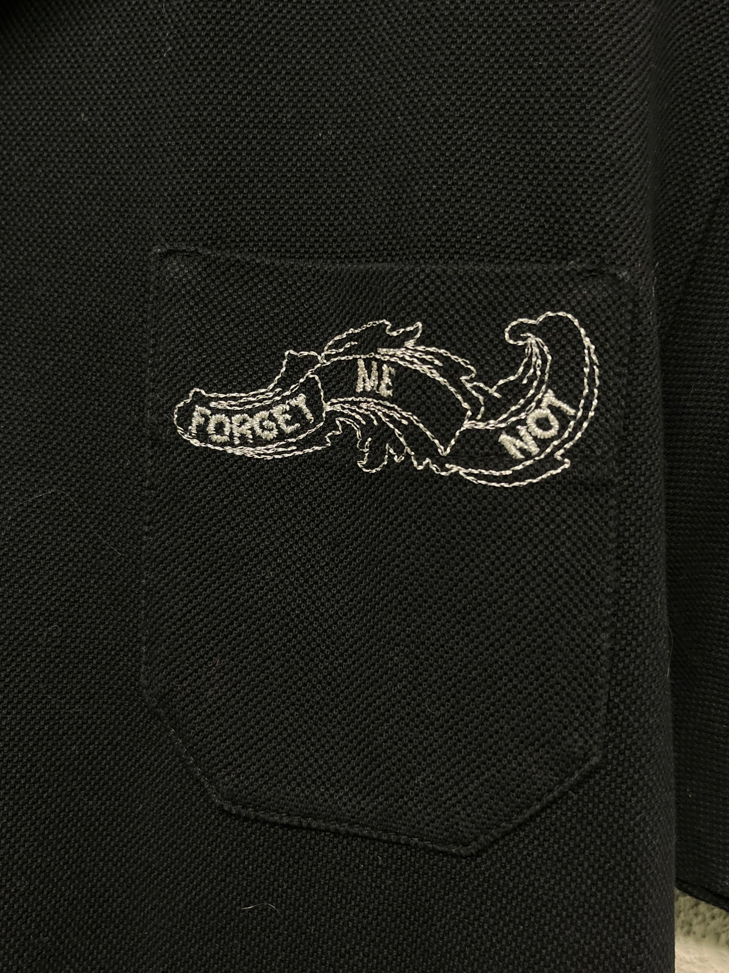DIOR 'Forget me not' black cotton polo polo (XS)
