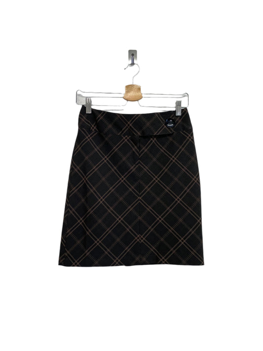 VINTAGE brown plaid skirt (S)