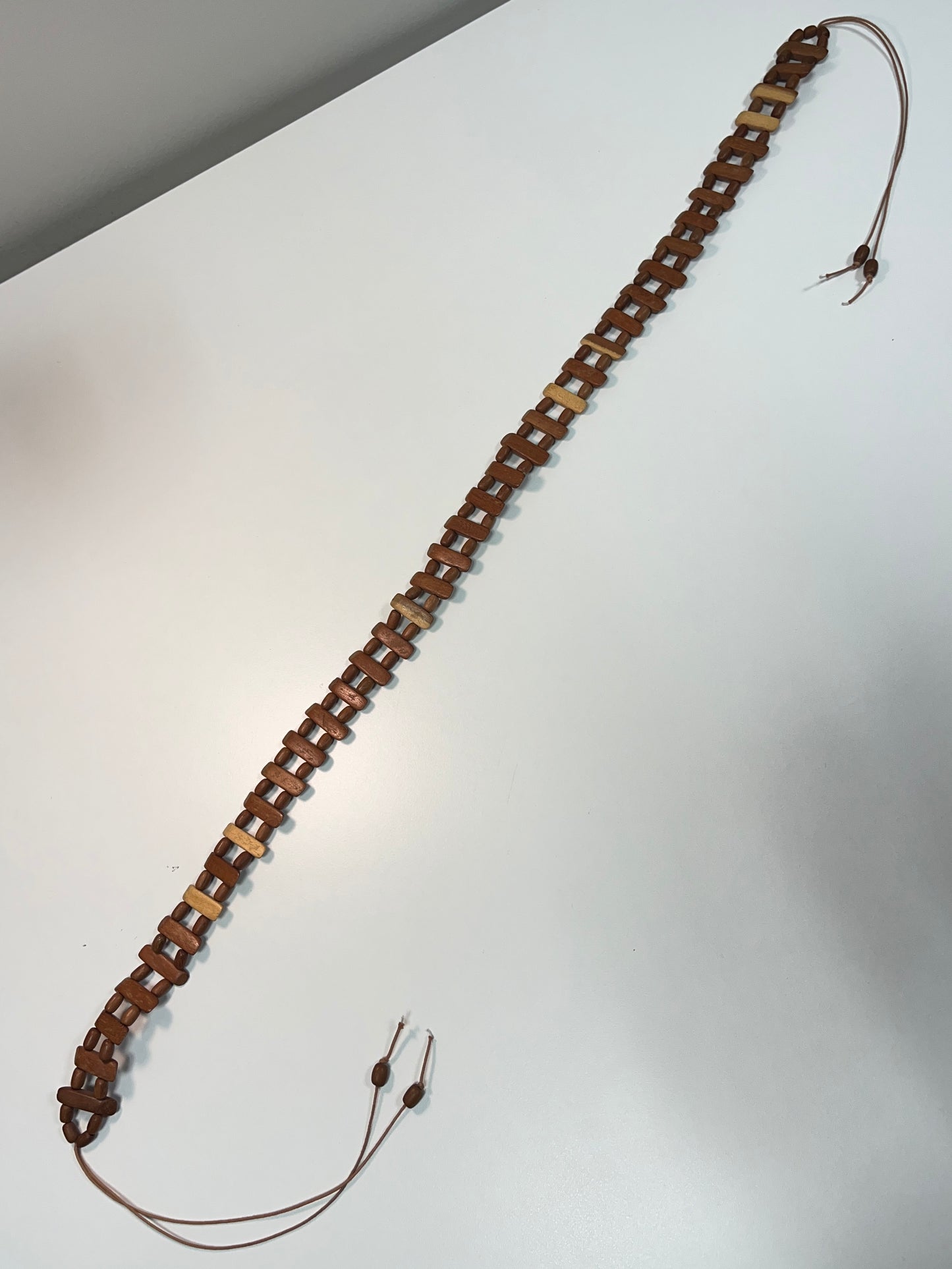 VINTAGE beaded wooden belt