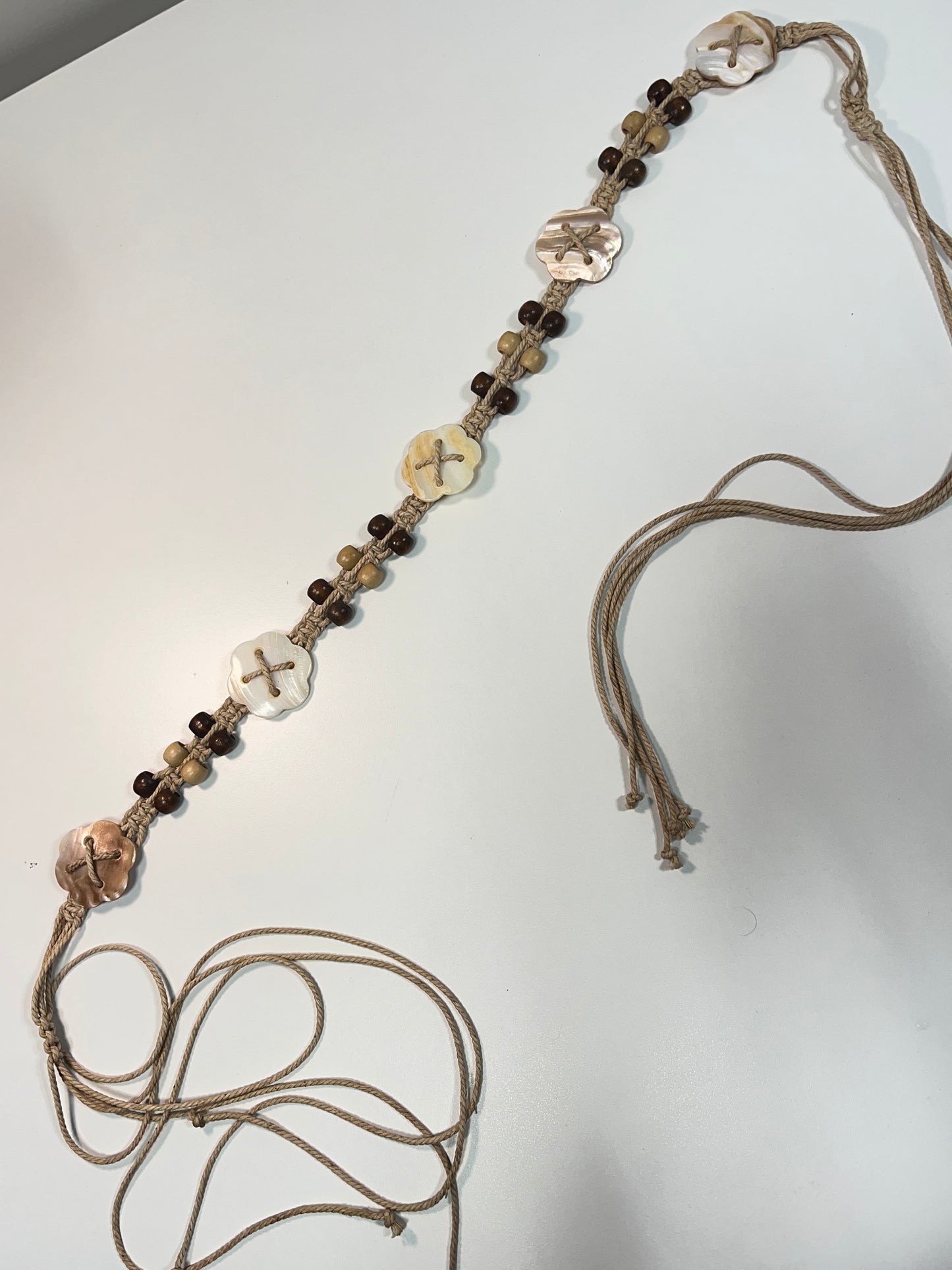 VINTAGE beaded and rope belt