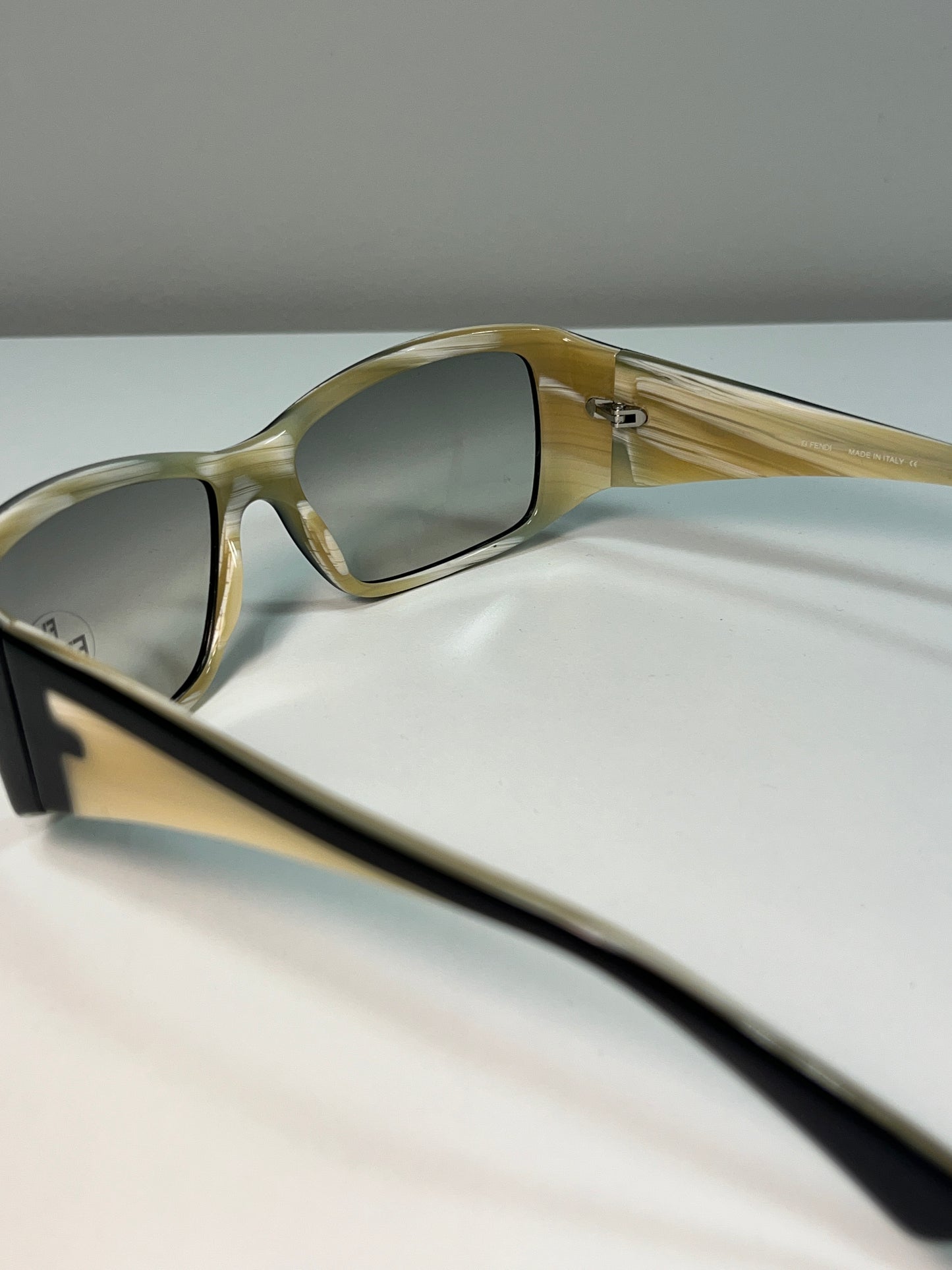 FENDI rare black and marble squared sunglasses