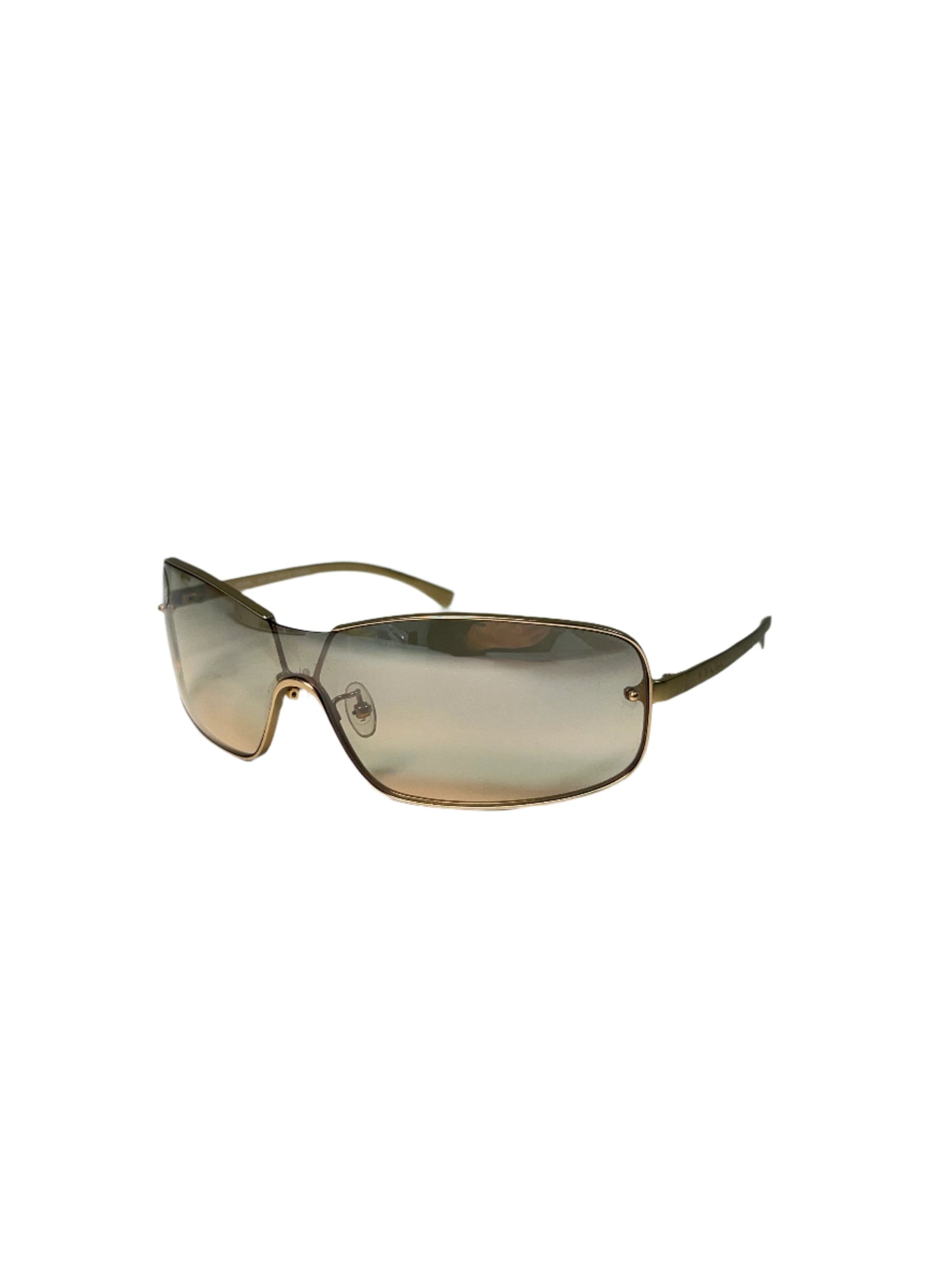 PRADA champagne metal made in japan sunglasses