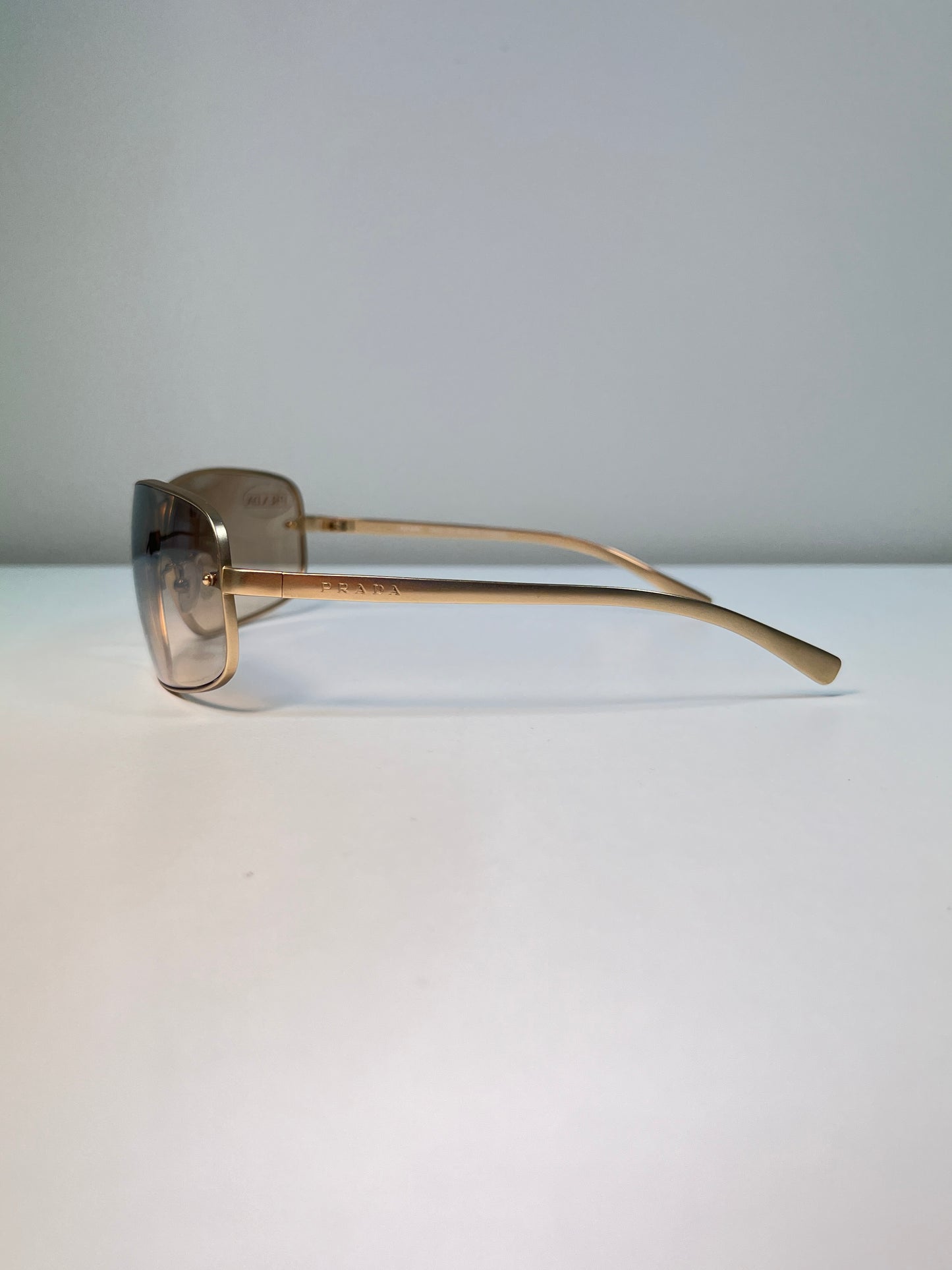 PRADA champagne metal made in japan sunglasses