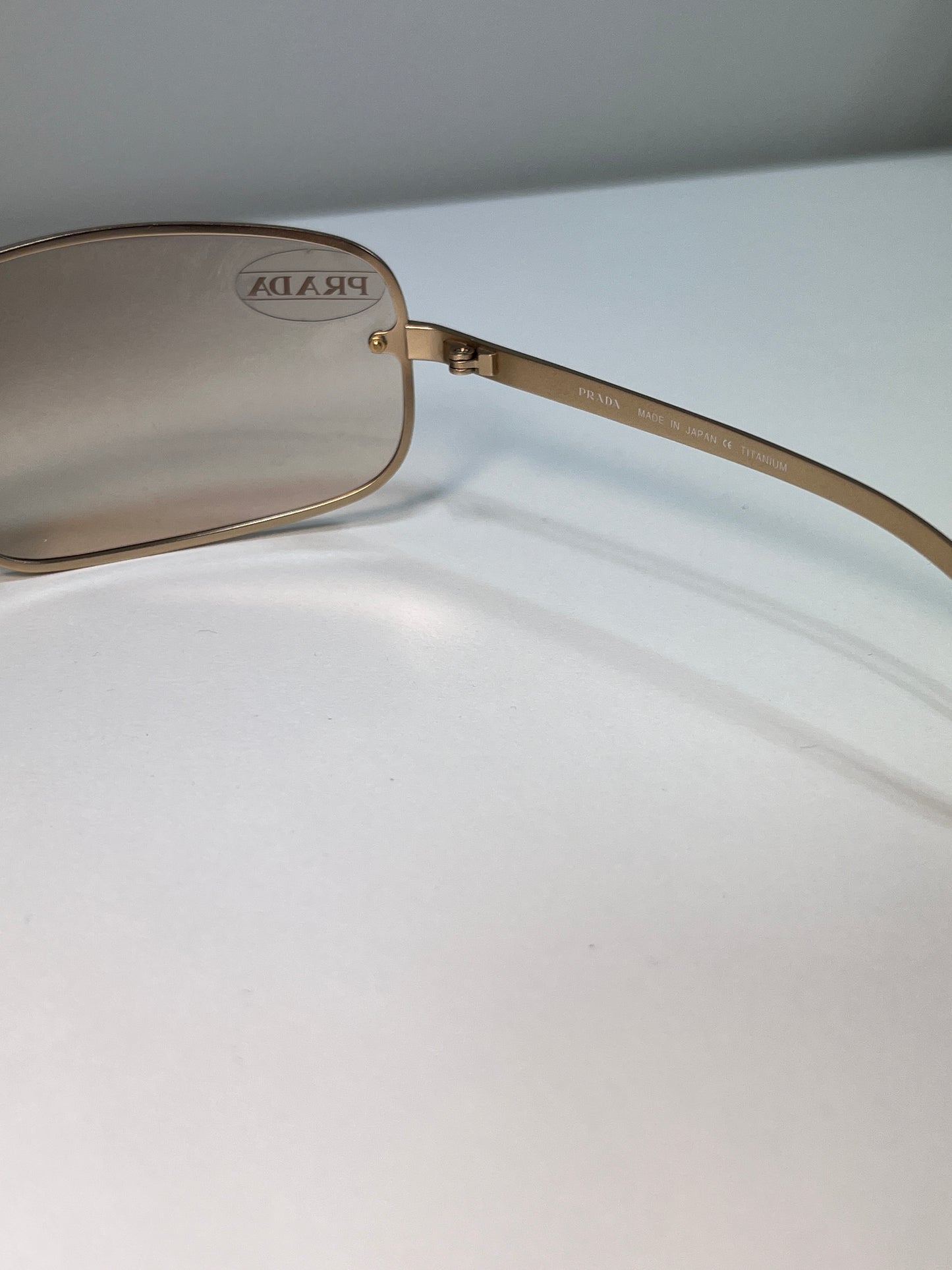 PRADA champagne metal made in japan sunglasses