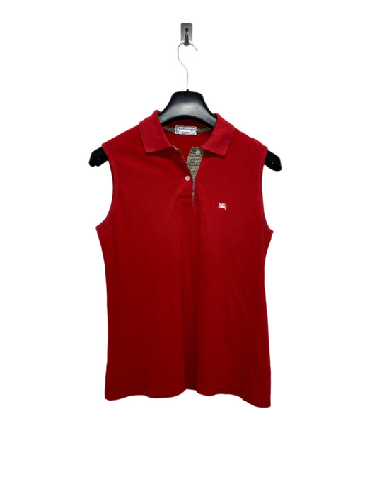 BURBERRY red sleeveless polo shirt (L)