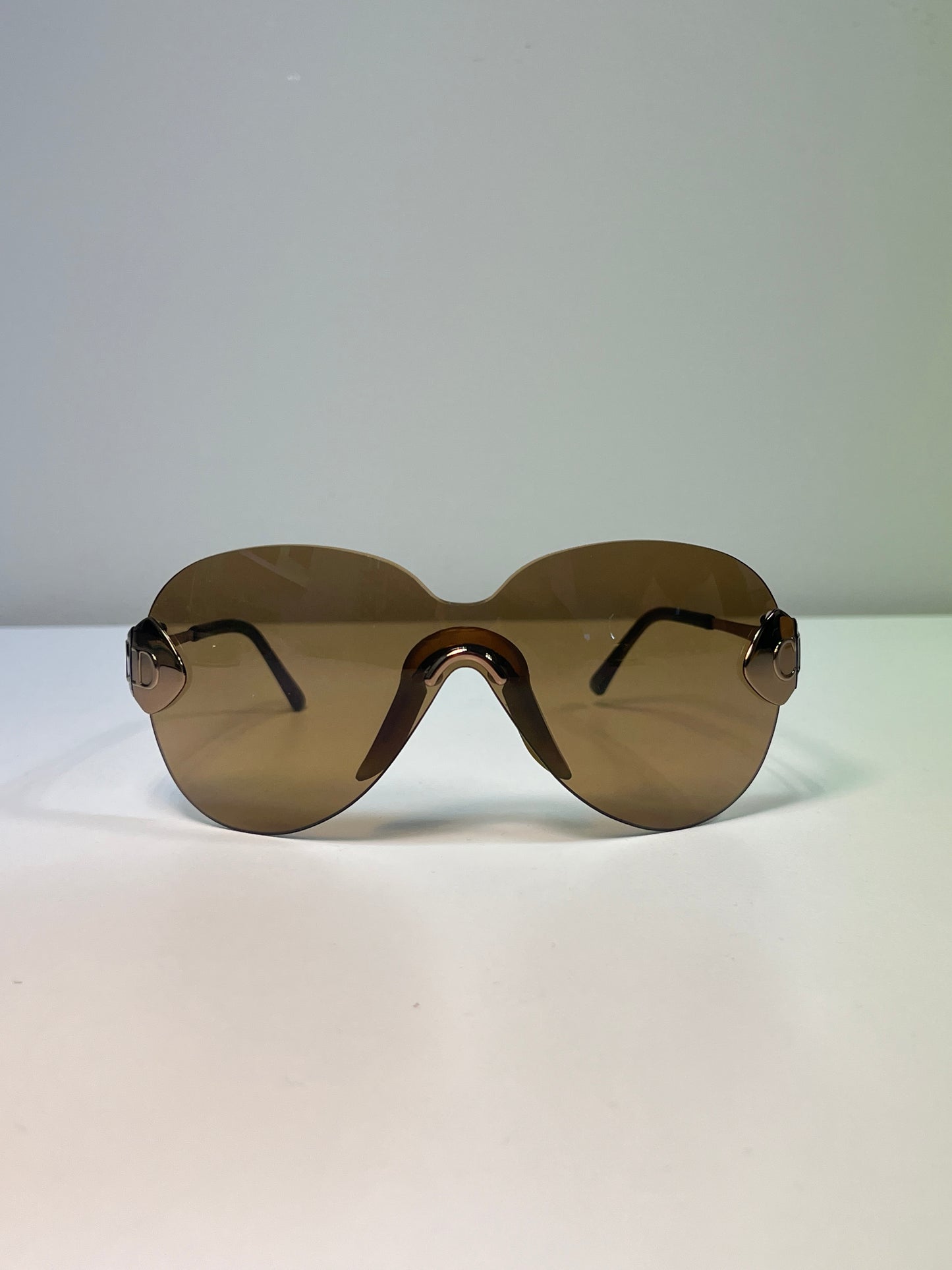 DIOR brown frameless oversized sunglasses