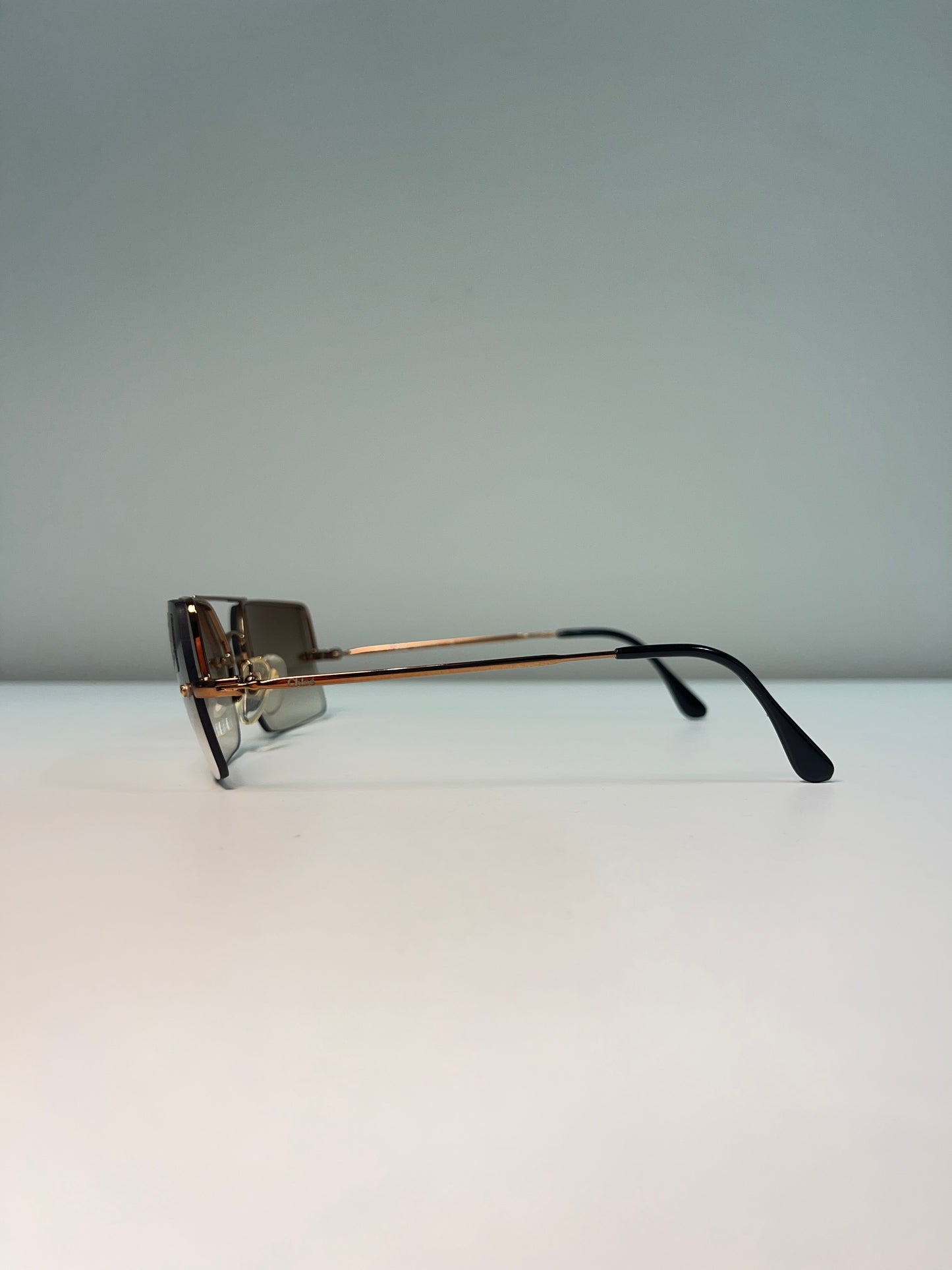 CHLOÉ brown retro squared metal sunglasses