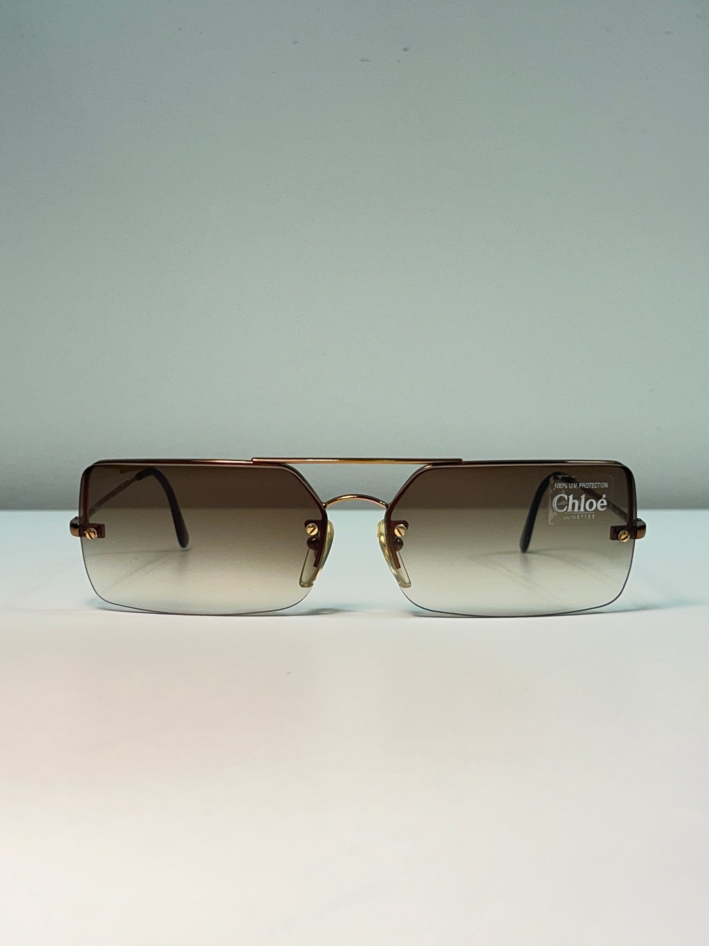 CHLOÉ brown retro squared metal sunglasses