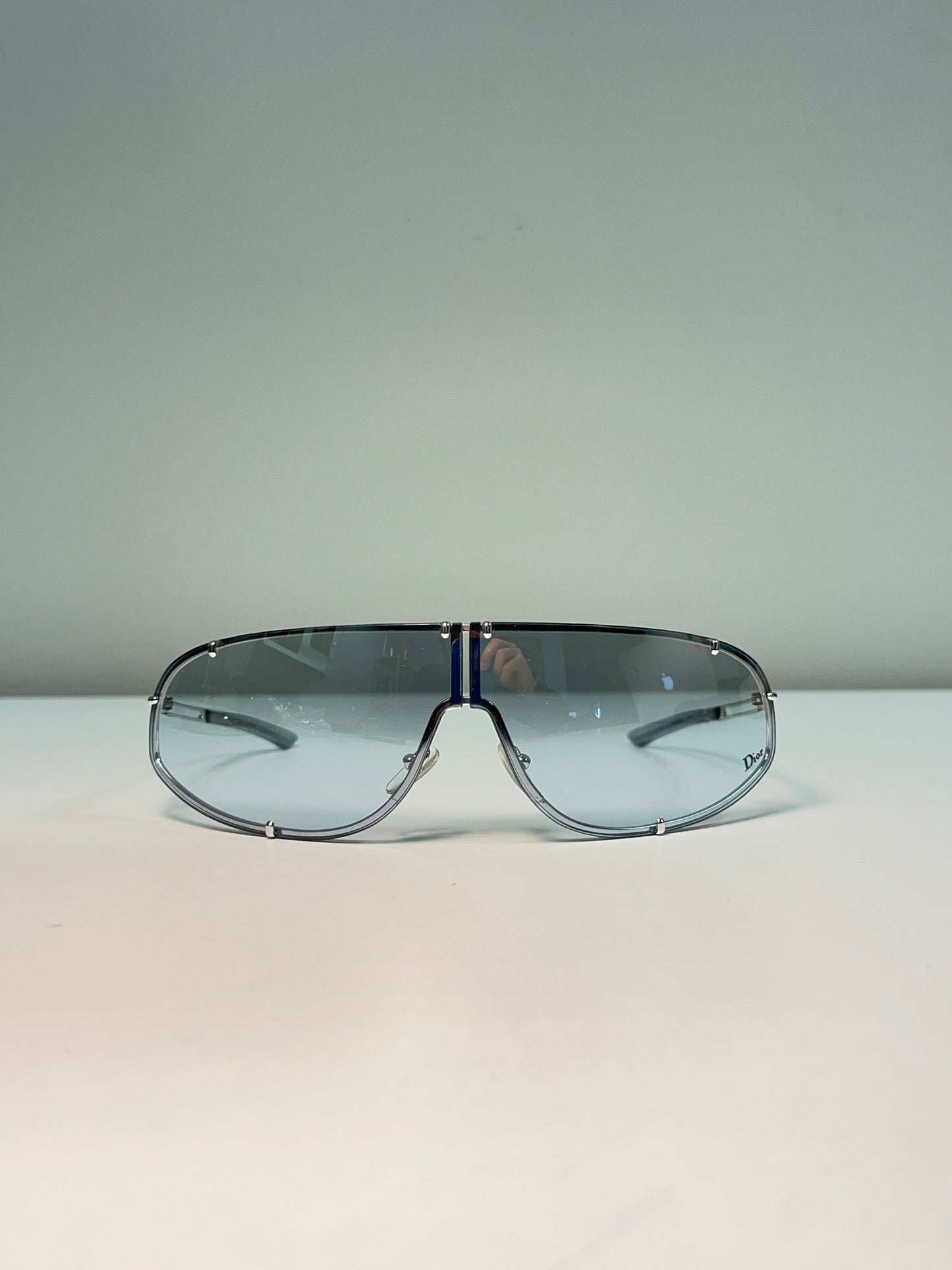 DIOR chrome futuristic studed sunglasses