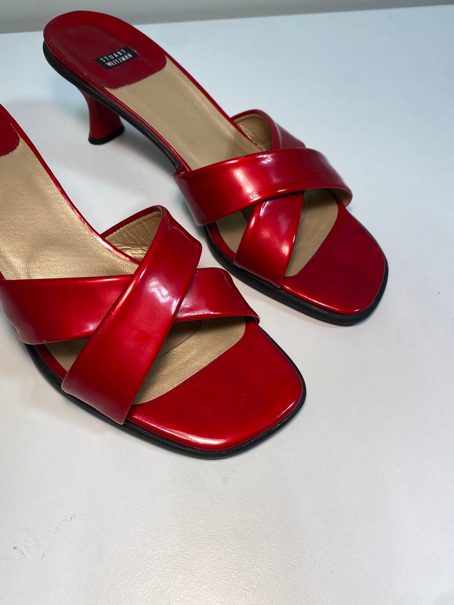 STUART WEITZMAN red leather sandals (39)