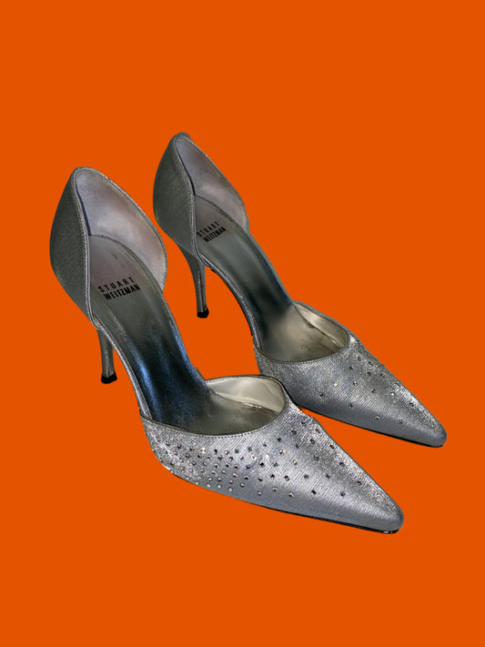 STUART WEITZMAN silver diamonds heels (37)