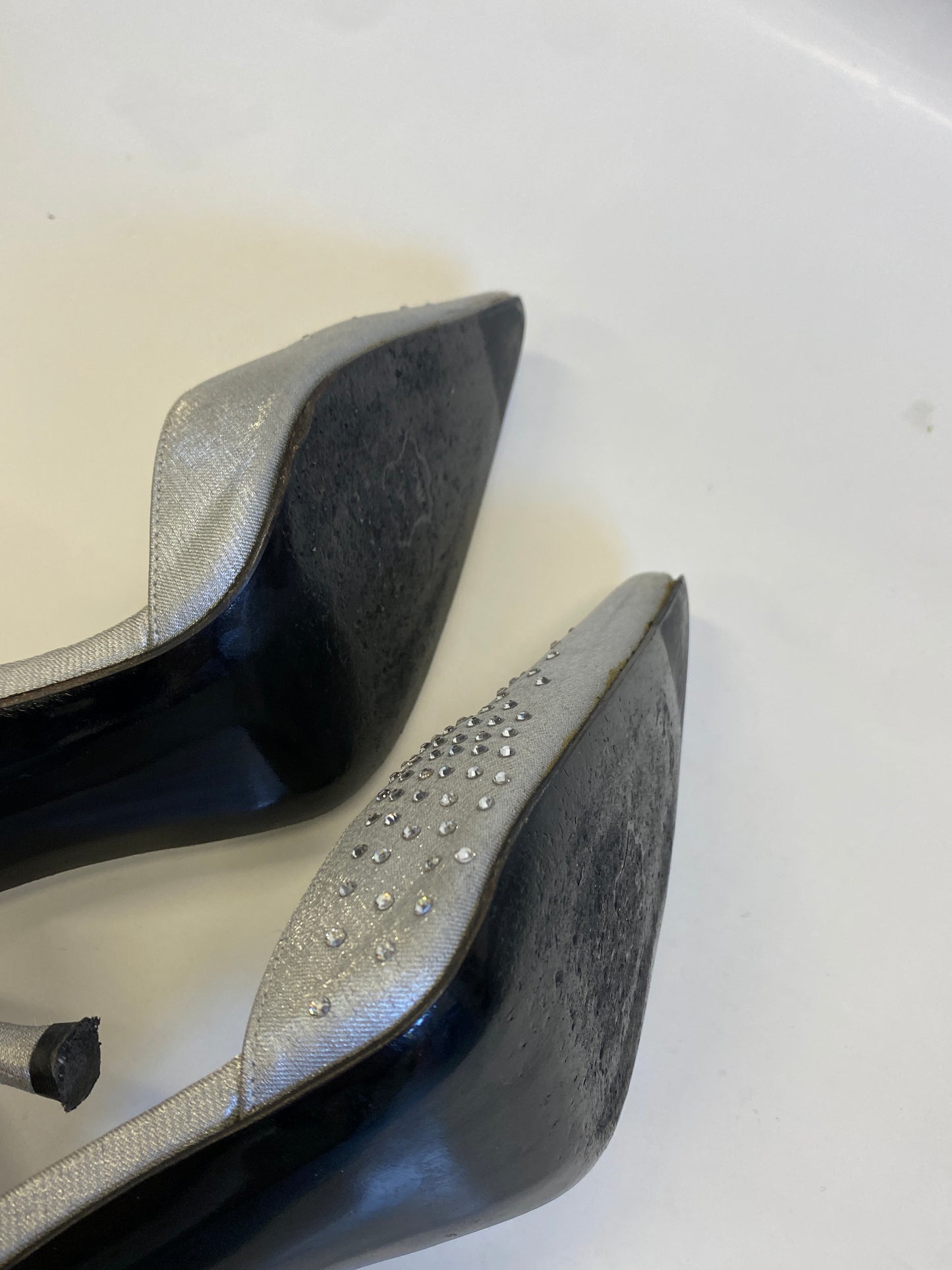 STUART WEITZMAN silver diamonds heels (37)