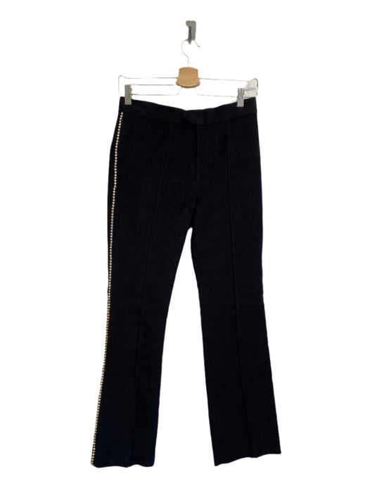 ISABEL MARANT black velvet slim fit pants with Swarovski rocks (34/XS)