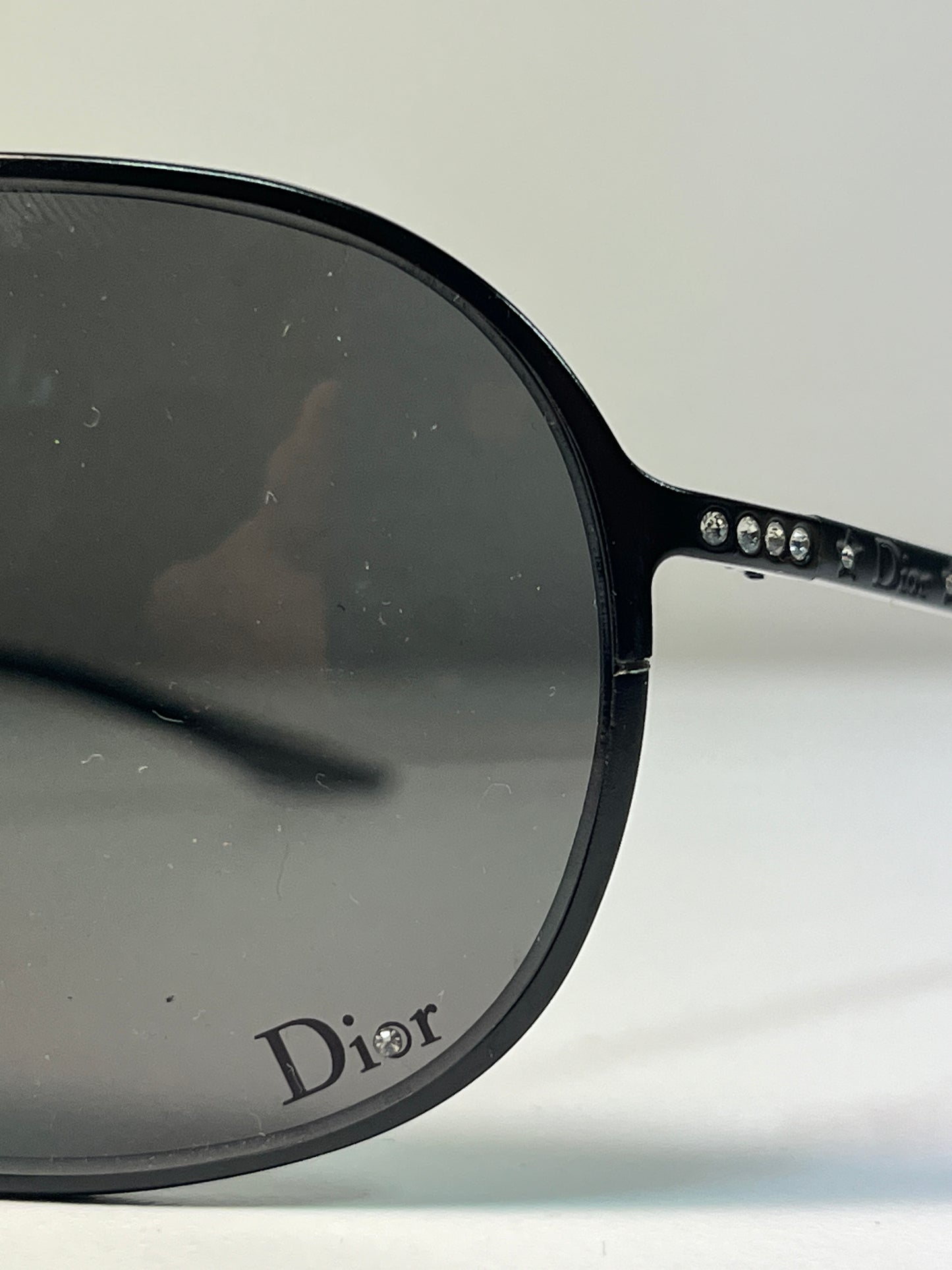 DIOR black aviator rhinestones sunglasses