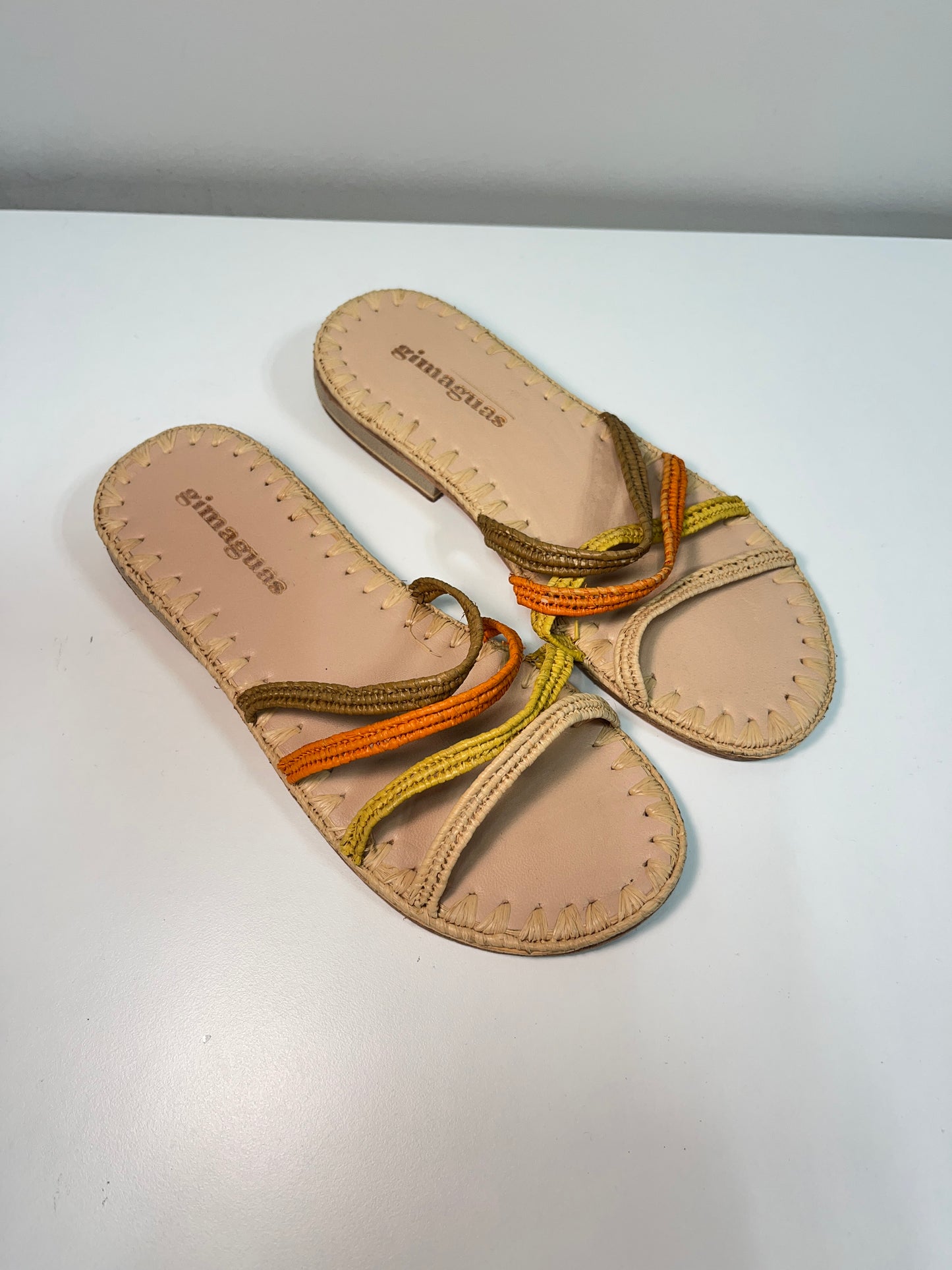 GIMAGUAS pastel beige open mules sandals (38)