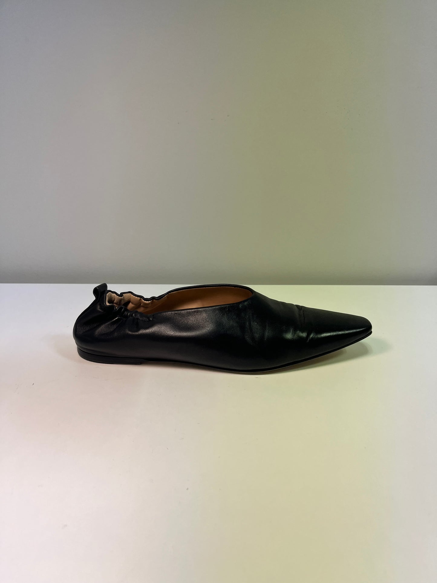 JOSEPH black leather flats (36)