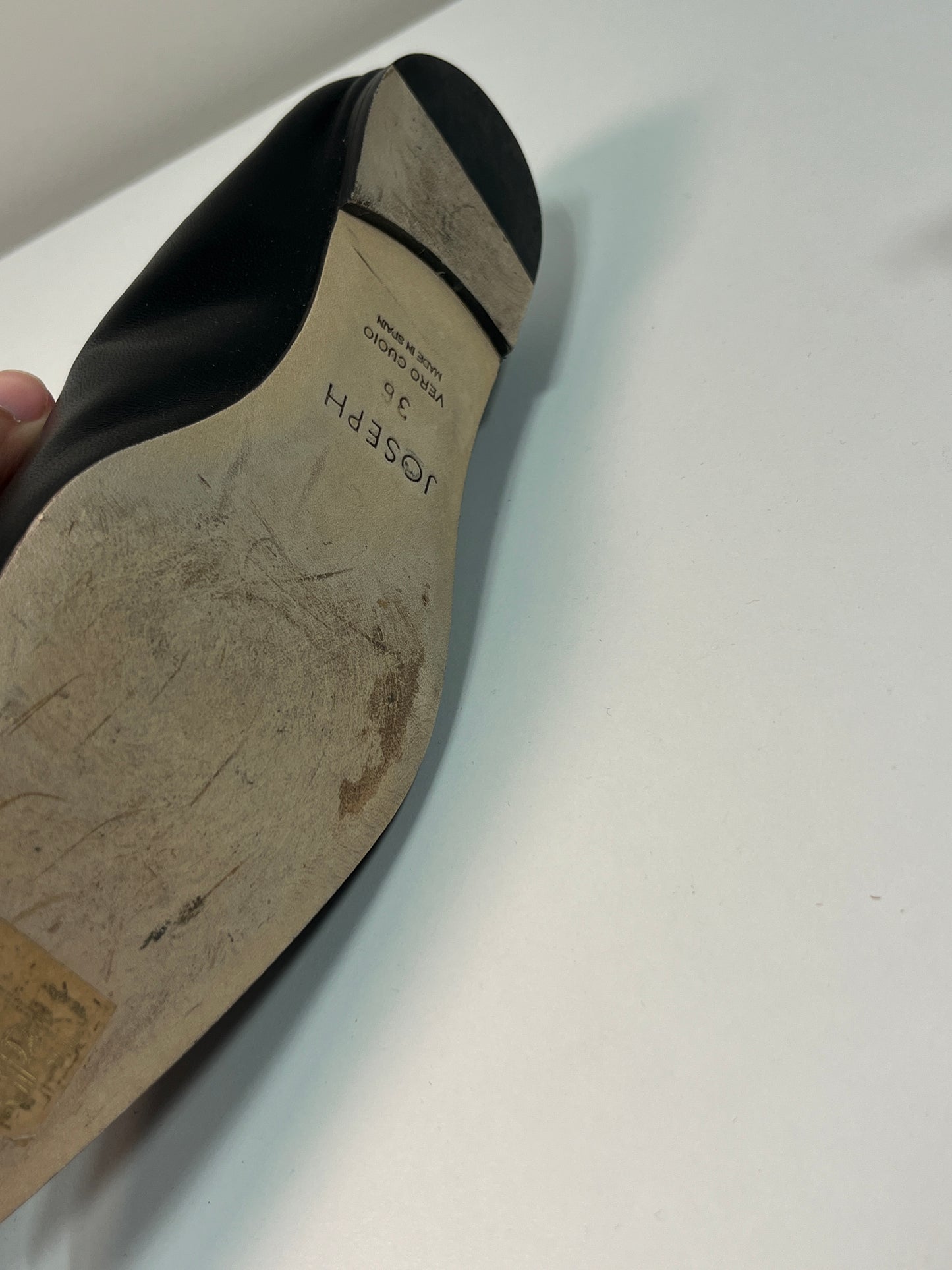 JOSEPH black leather flats (36)
