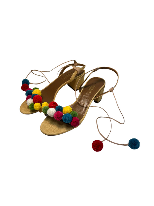 AQUAZZURA leather and cloth sandals (37)