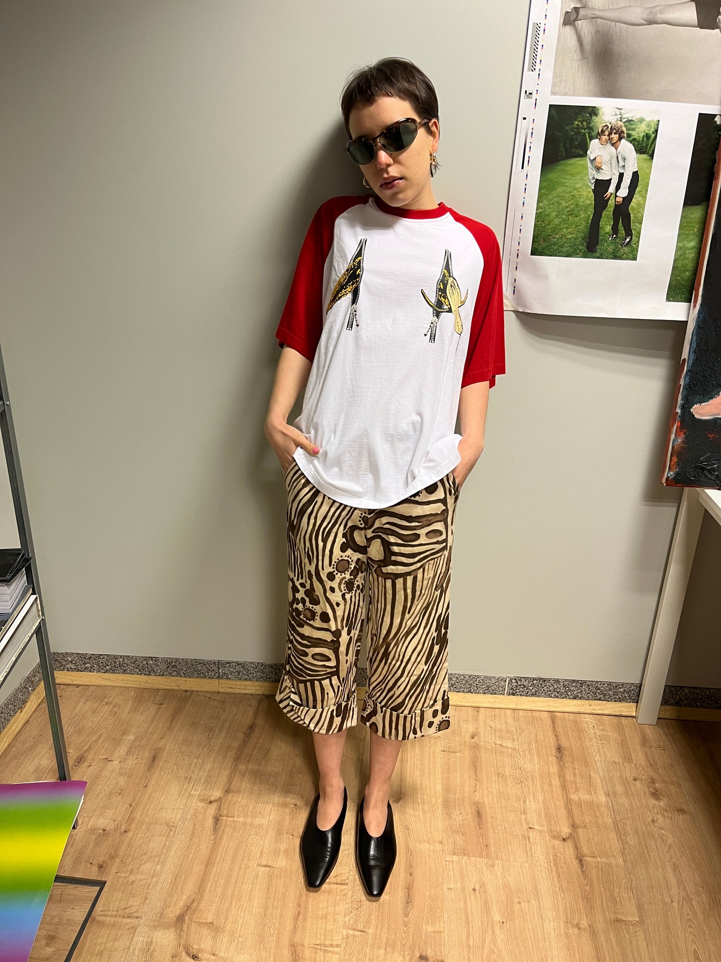 CHARLES JEFFREY LOVERBOY white and red graphic t-shirt (M)