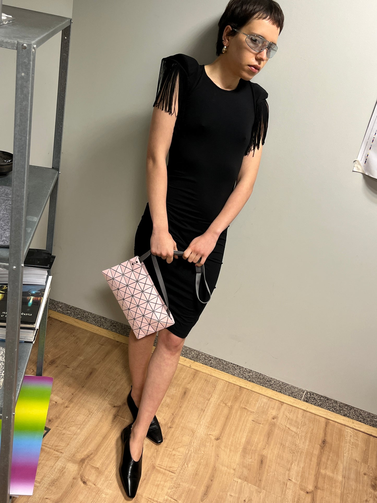 ISSEY MIYAKE BaoBao pink crossbody bag