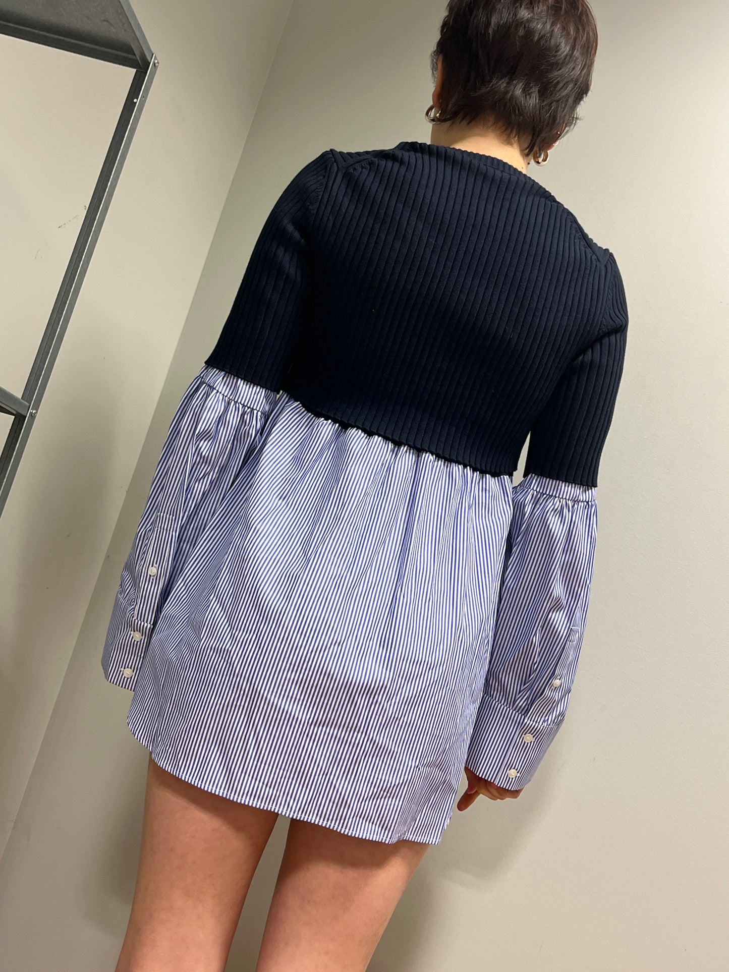 KENZO double layer sweater and striped shirt (S)