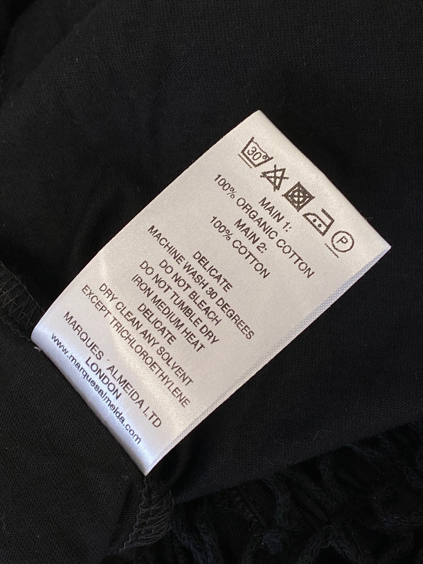 MARQUES/ALMEIDA black partly see-through skirt (S)