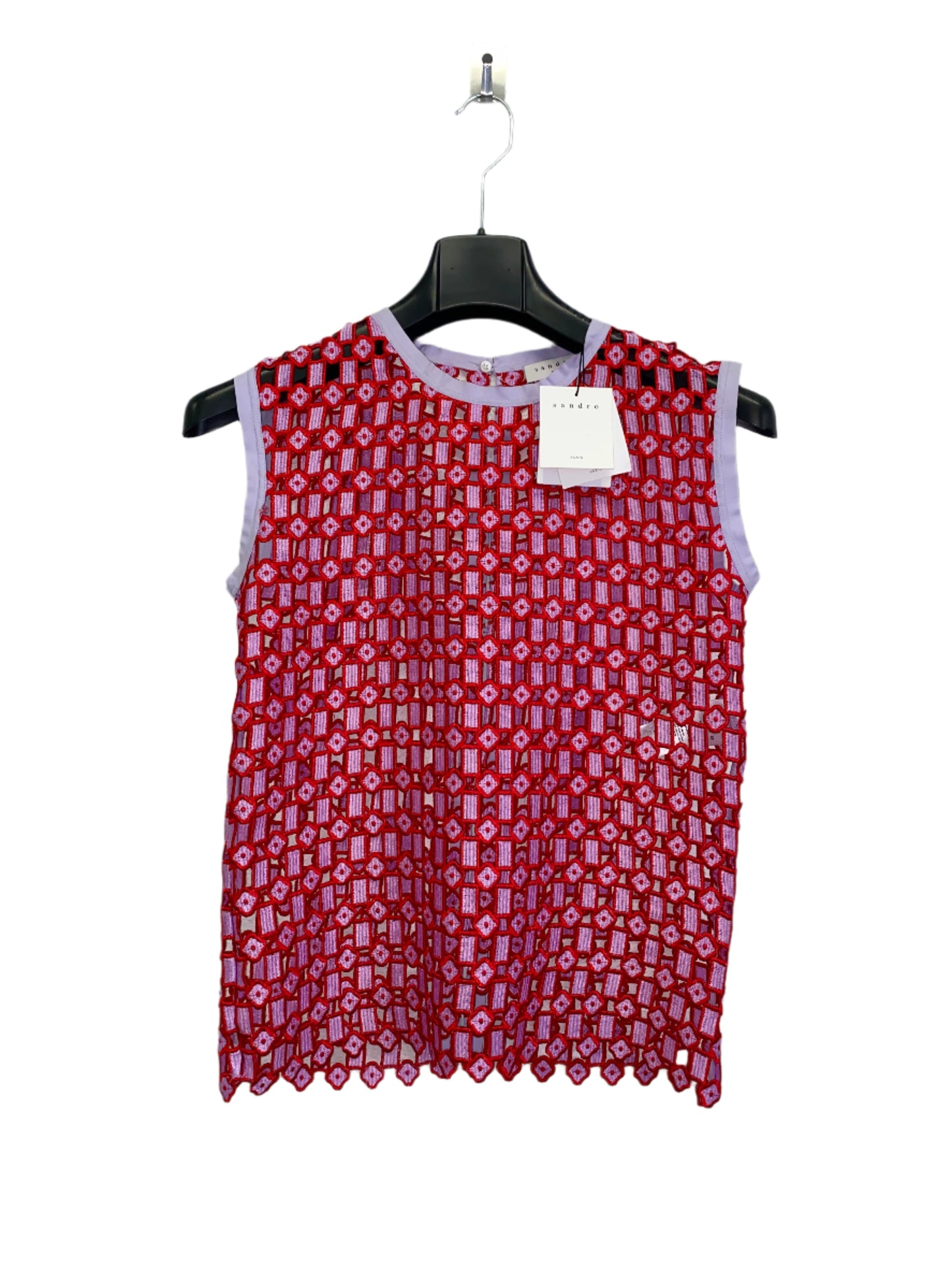 SANDRO red and purple blouse (M)