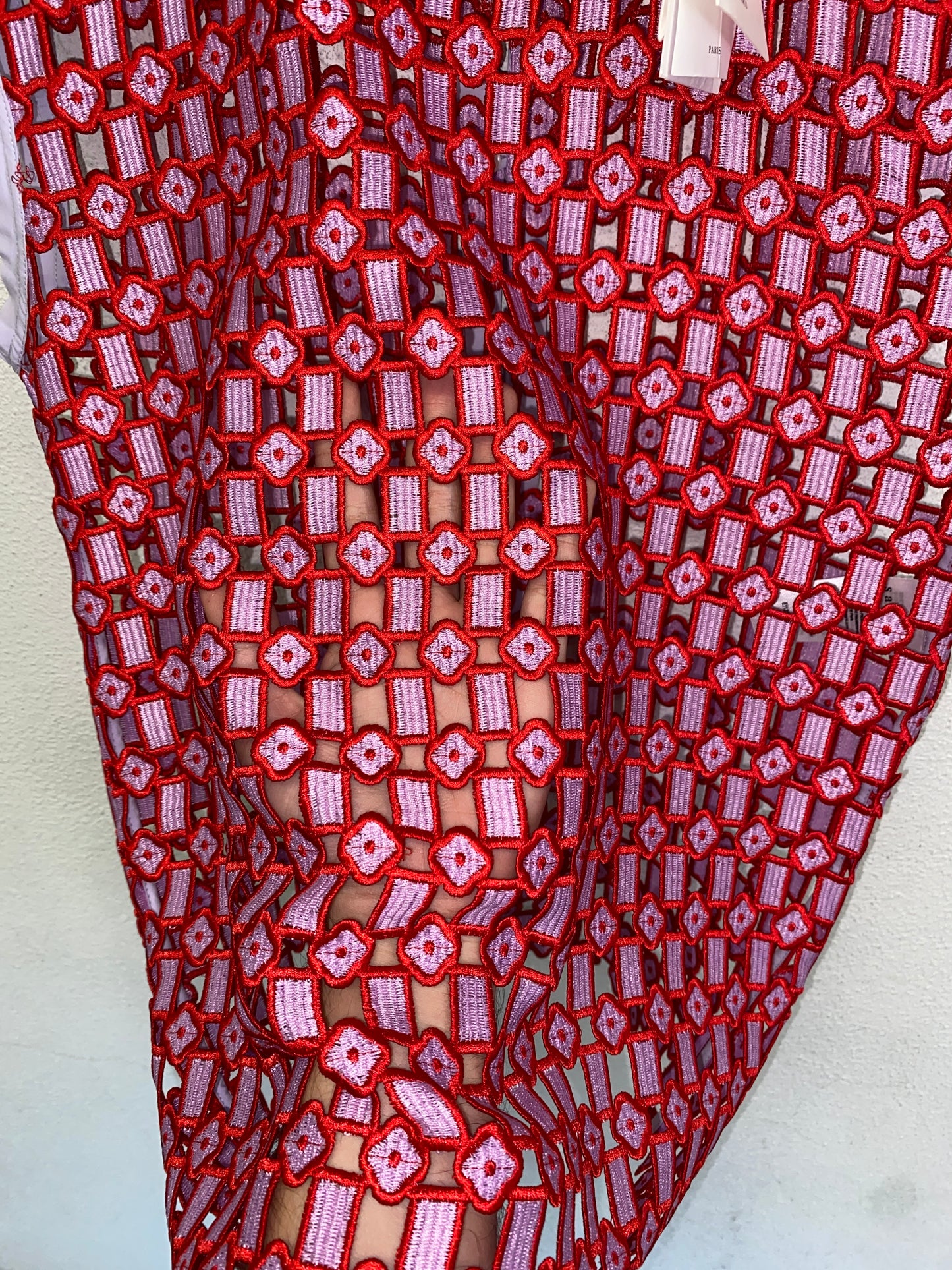 SANDRO red and purple blouse (M)