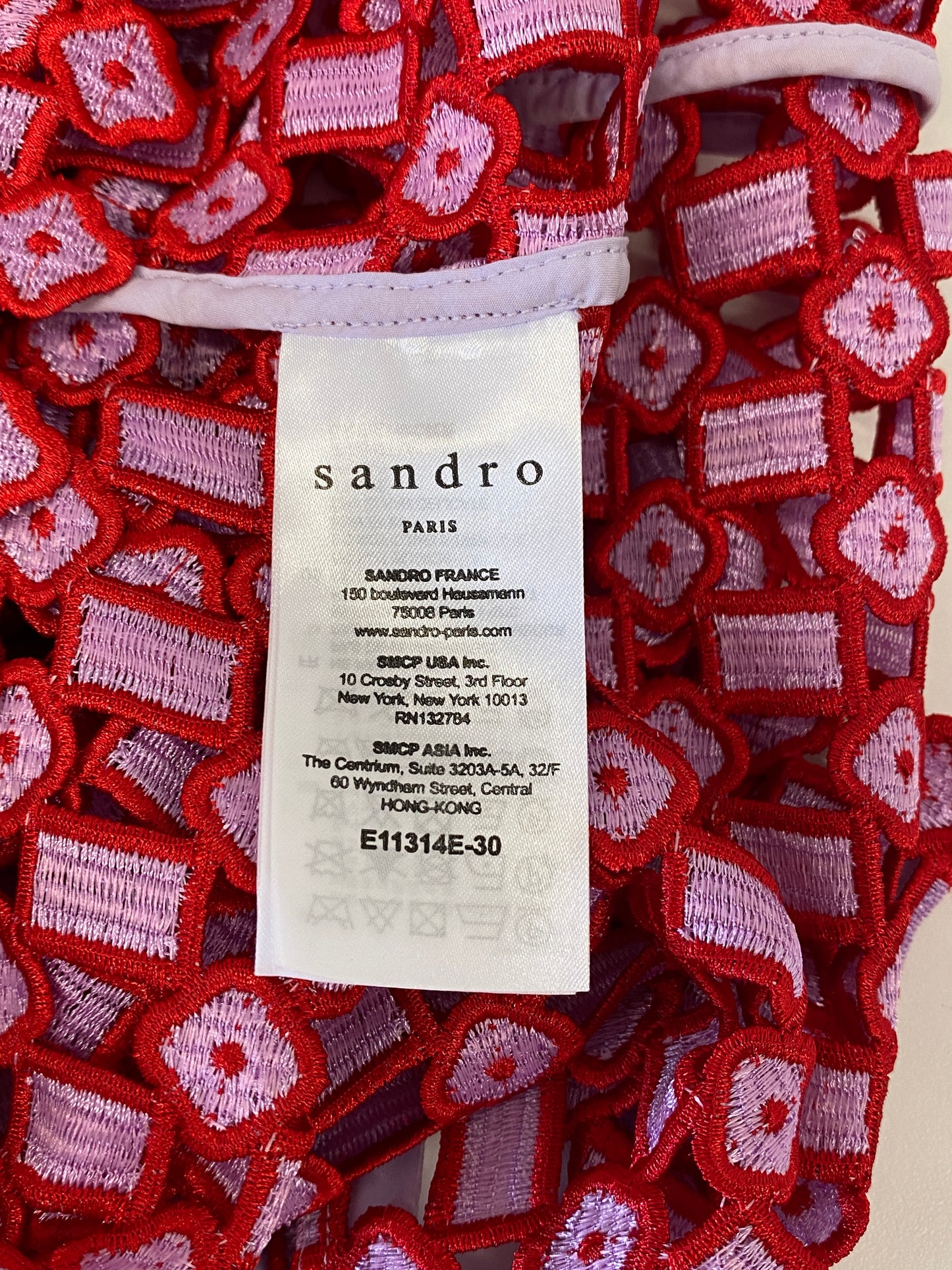 SANDRO red and purple blouse (M)