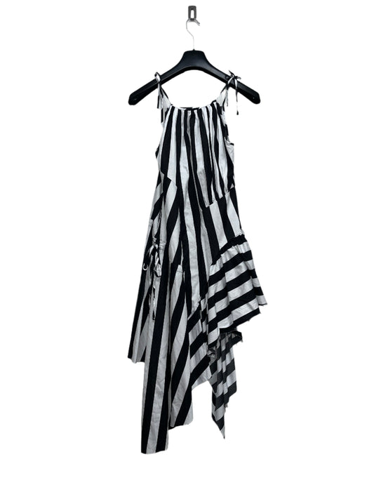 MARQUES/ALMEIDA asymmetrical striped bow strap maxi dress (M)