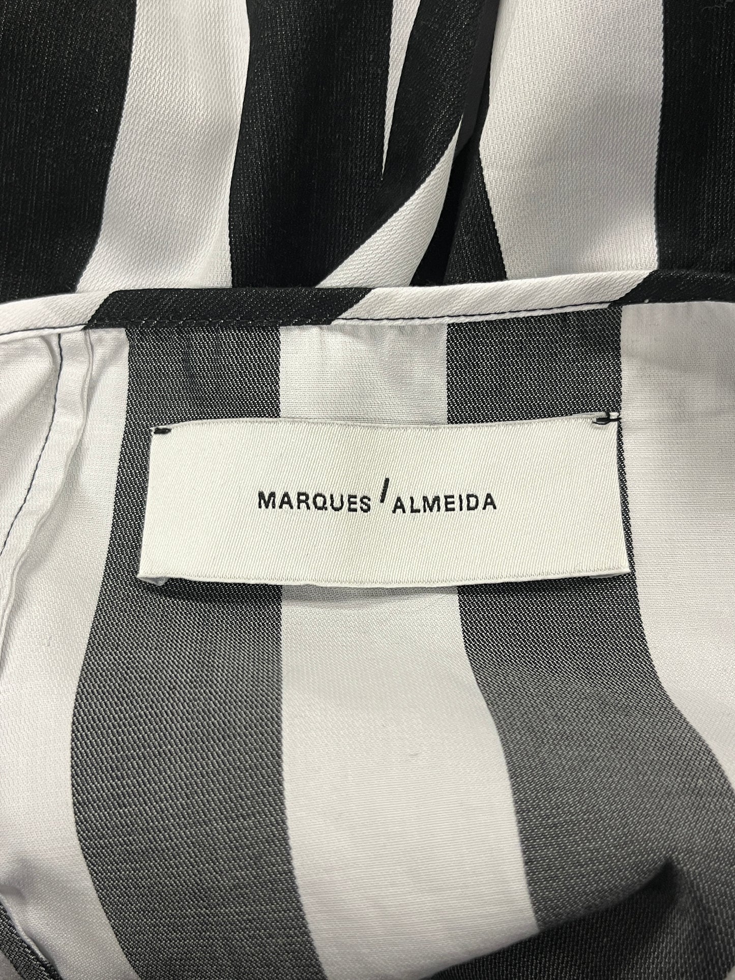 MARQUES/ALMEIDA asymmetrical striped bow strap maxi dress (M)