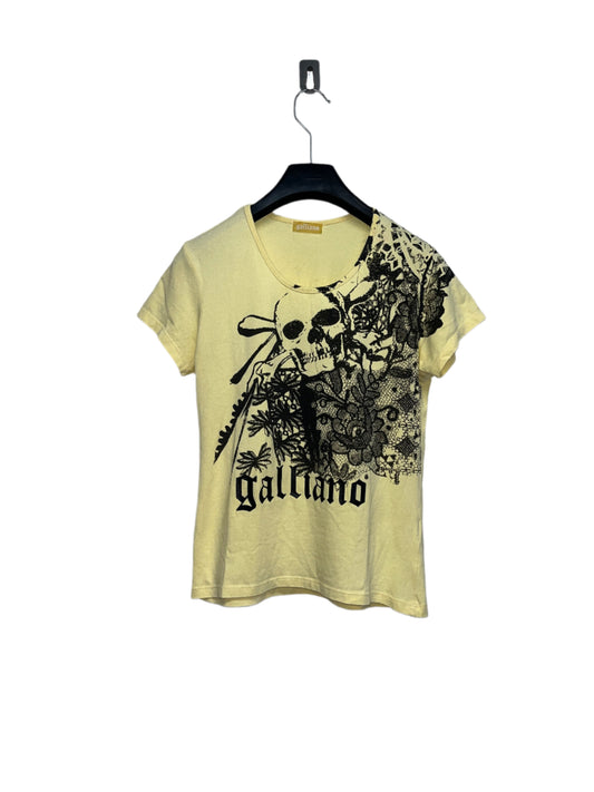 JOHN GALLIANO yellow skull graphic baby t-shirt (M)