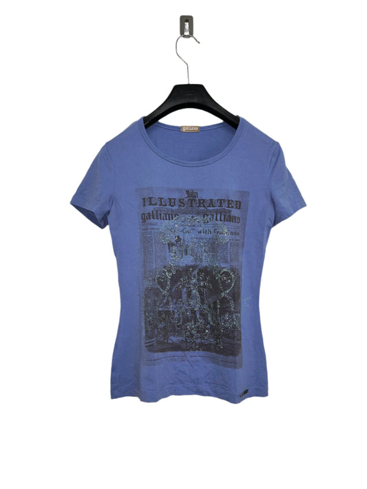 JOHN GALLIANO purple graphic glitter baby t-shirt (XS)