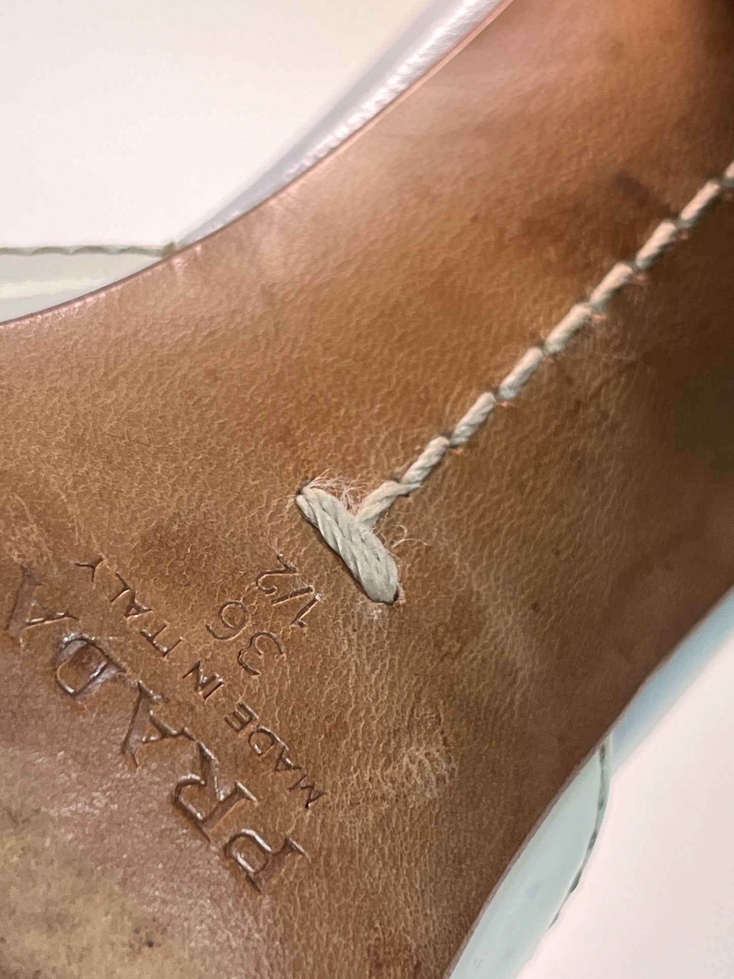 PRADA white belted mules (37.5EU/36.5IT)