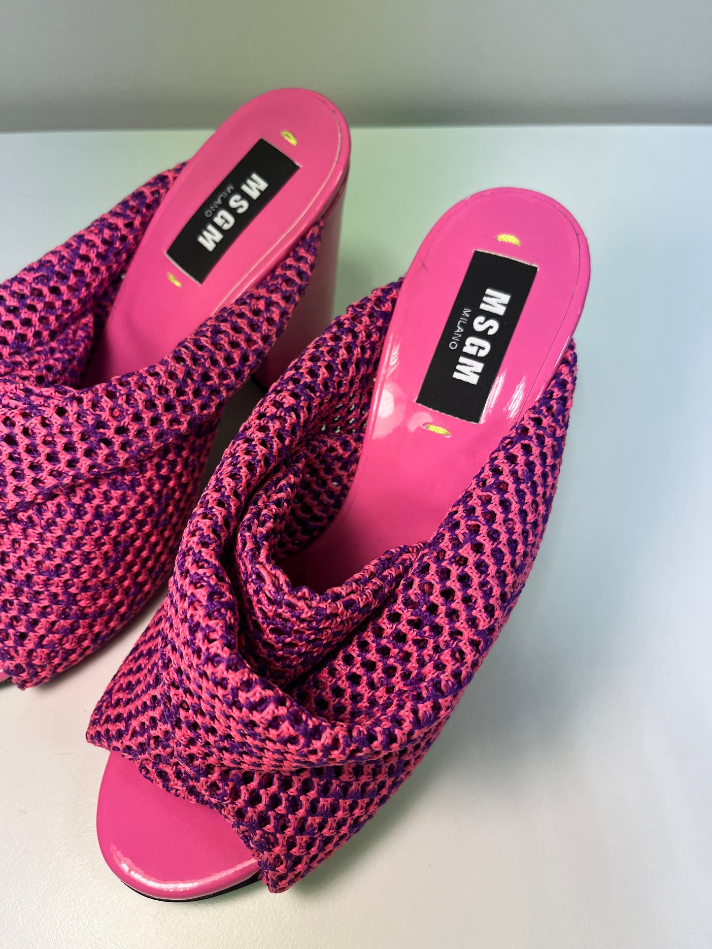 MSGM pink platform mules (38)