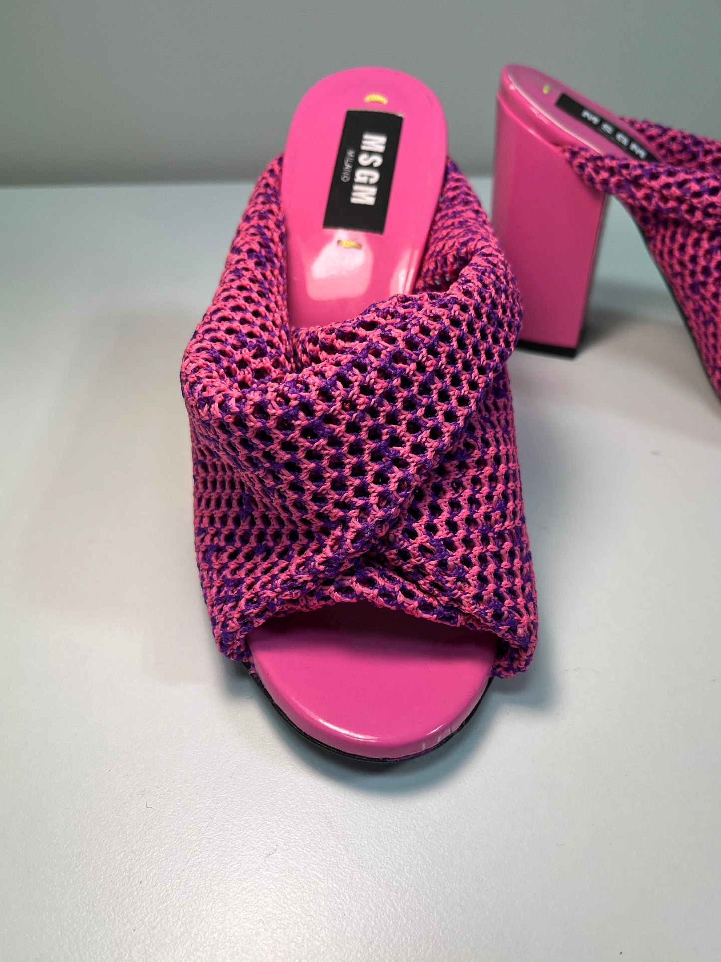 MSGM pink platform mules (38)