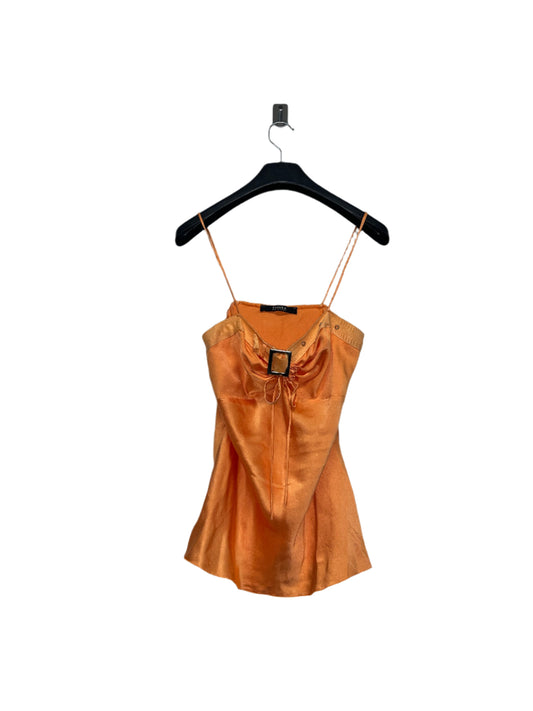 SANDRO orange silk belted cami top (S)