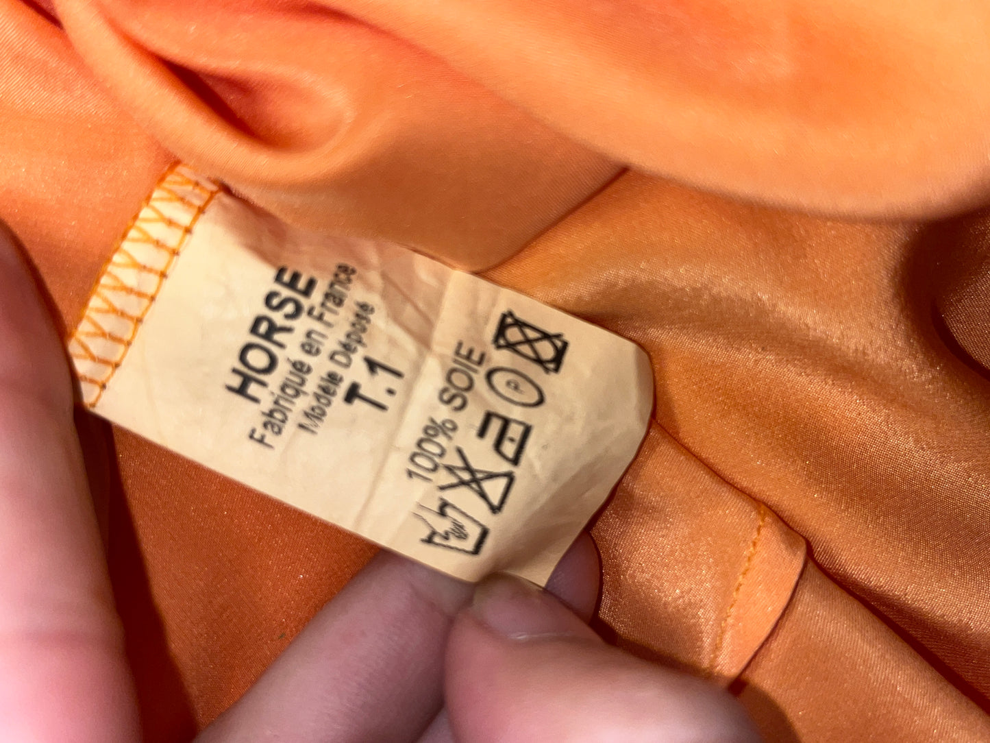 SANDRO orange silk belted cami top (S)