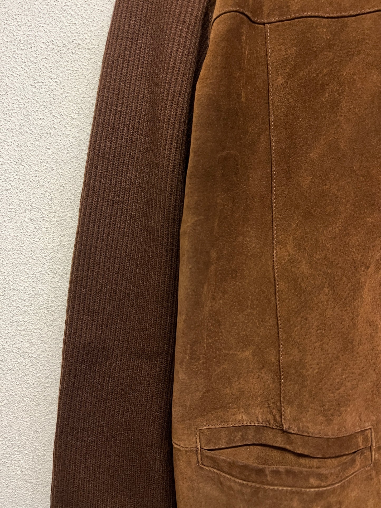 VINTAGE brown suede jacket (L)
