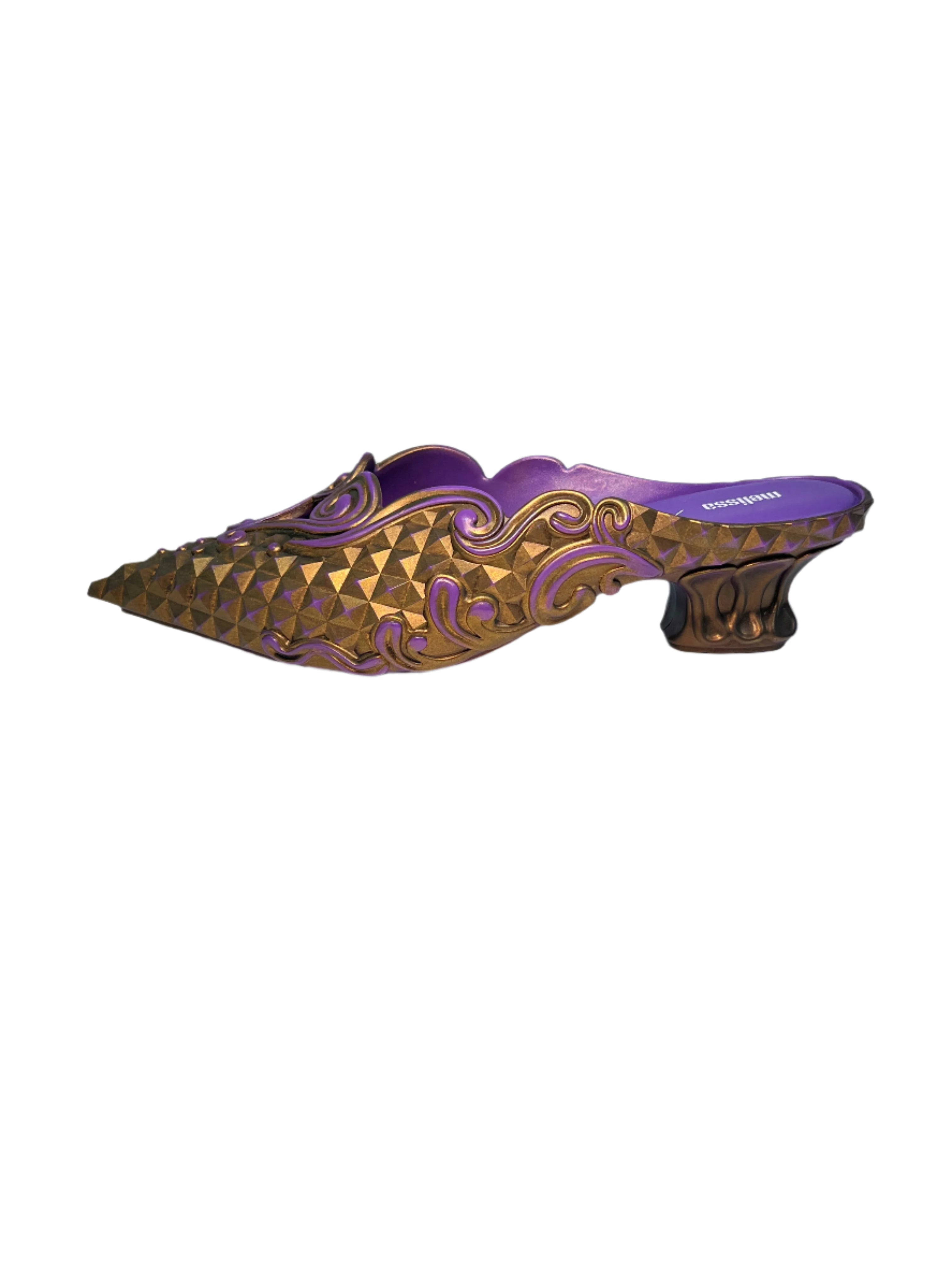 Y/PROJECT x MELISSA gold & purple point mules (35-36) – STYX