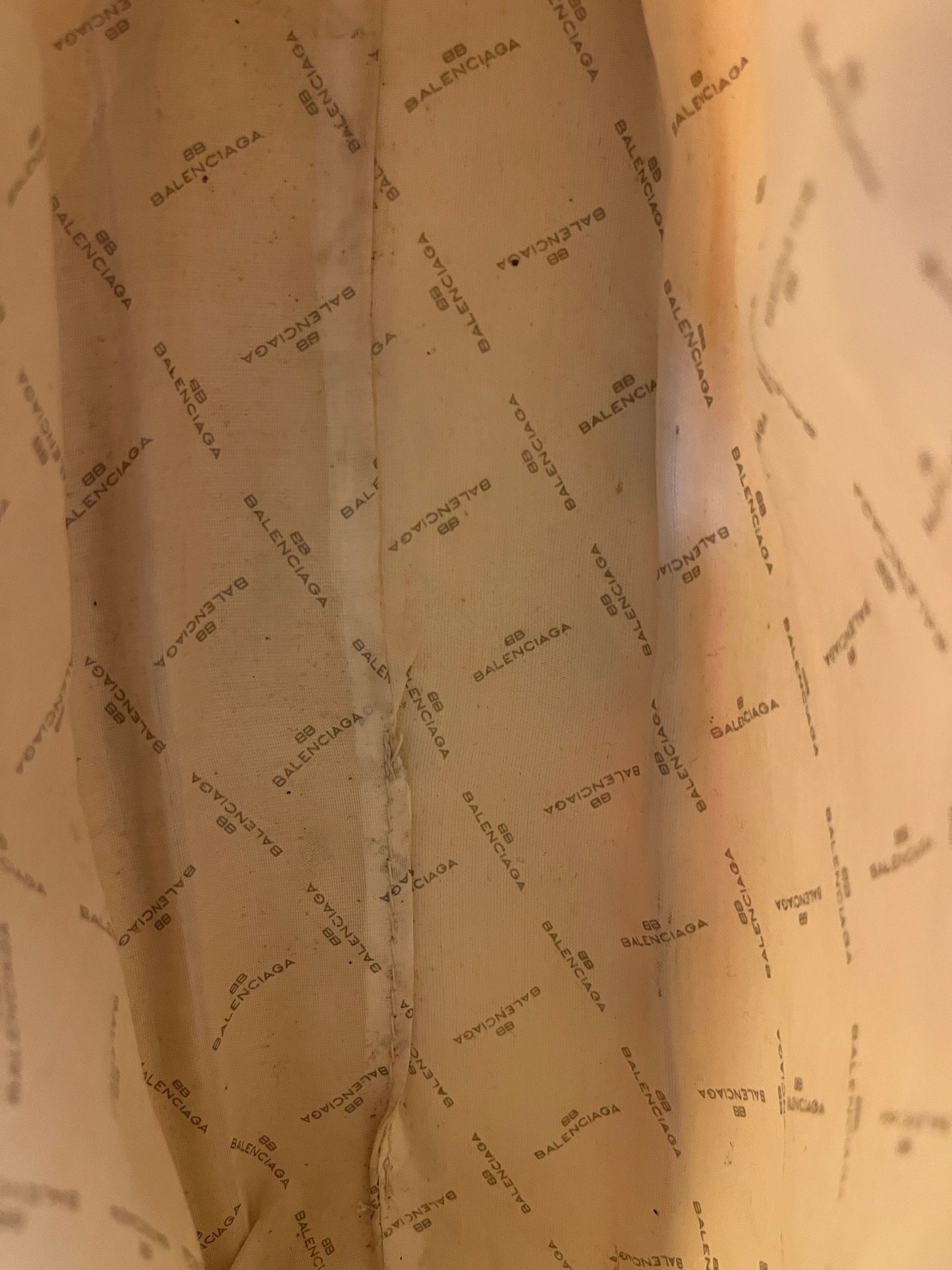 BALENCIAGA cream bowling bag