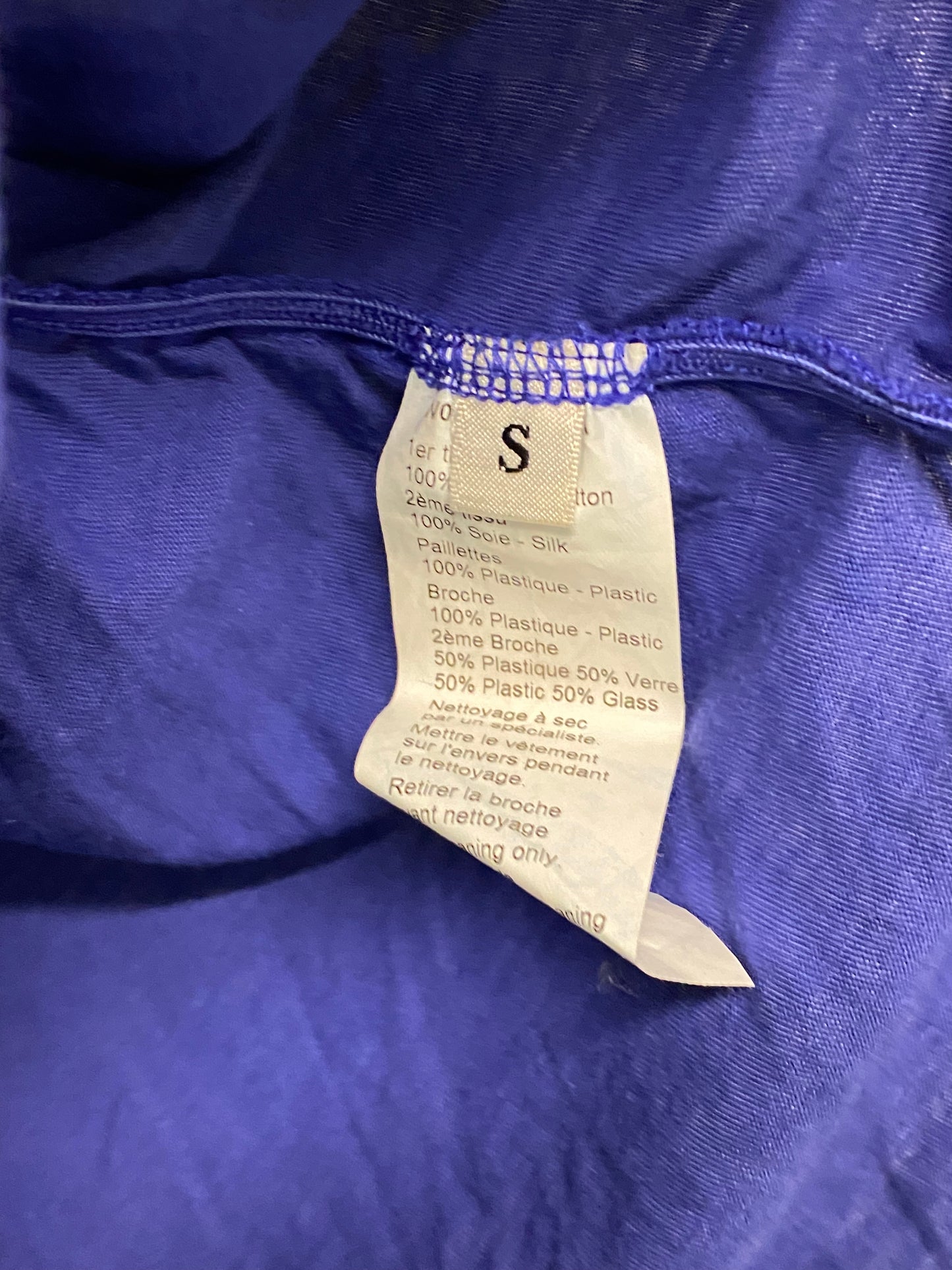 LANVIN blue-purple multi-sequin graphic top (L)