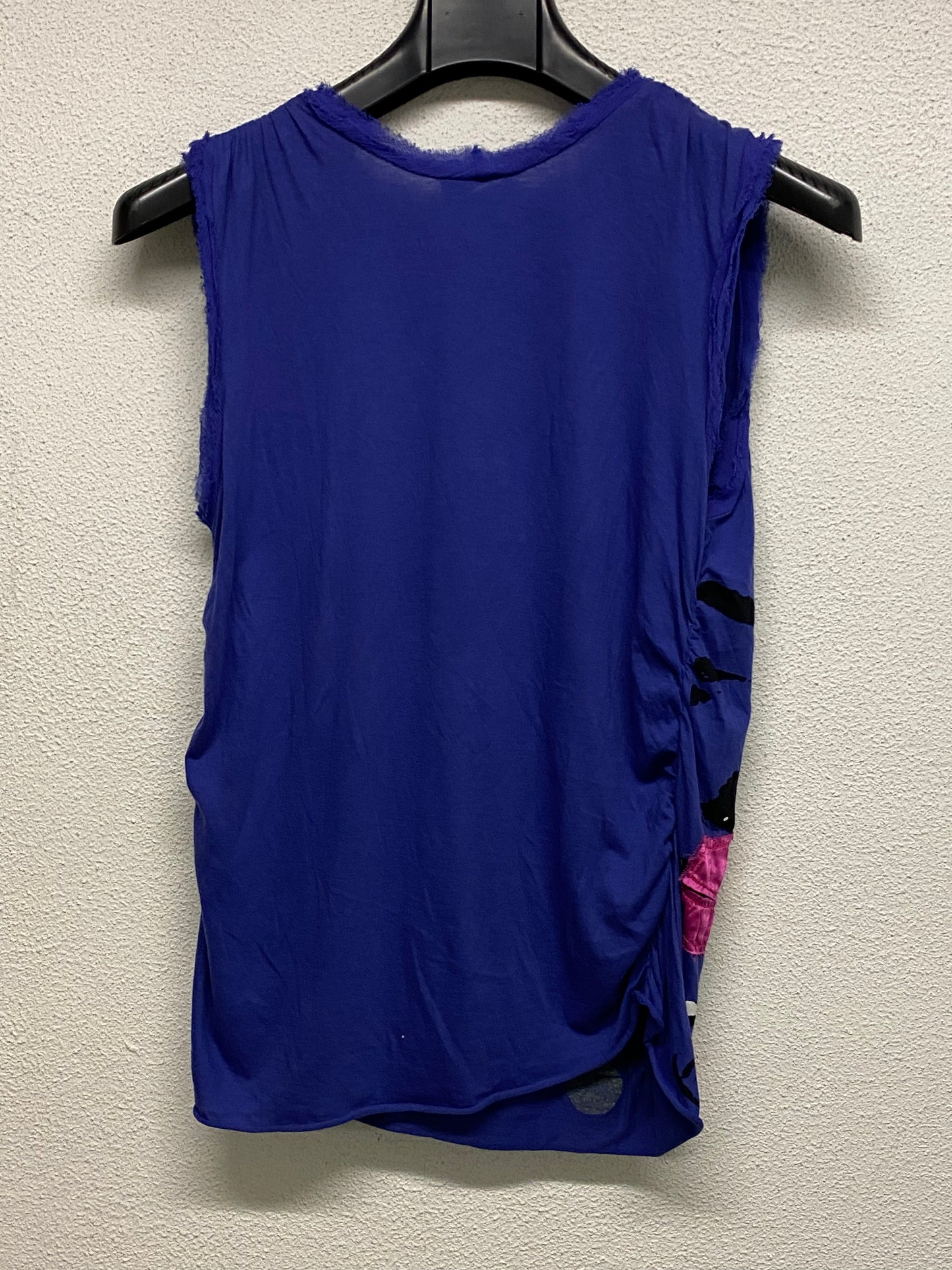 LANVIN blue-purple multi-sequin graphic top (L)