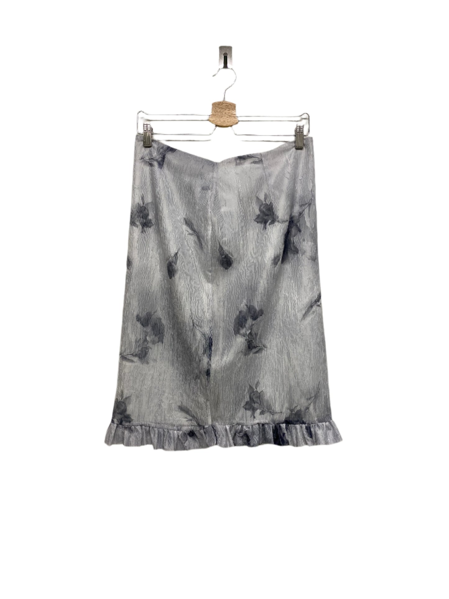 VINTAGE silk-like abstract skirt (L)