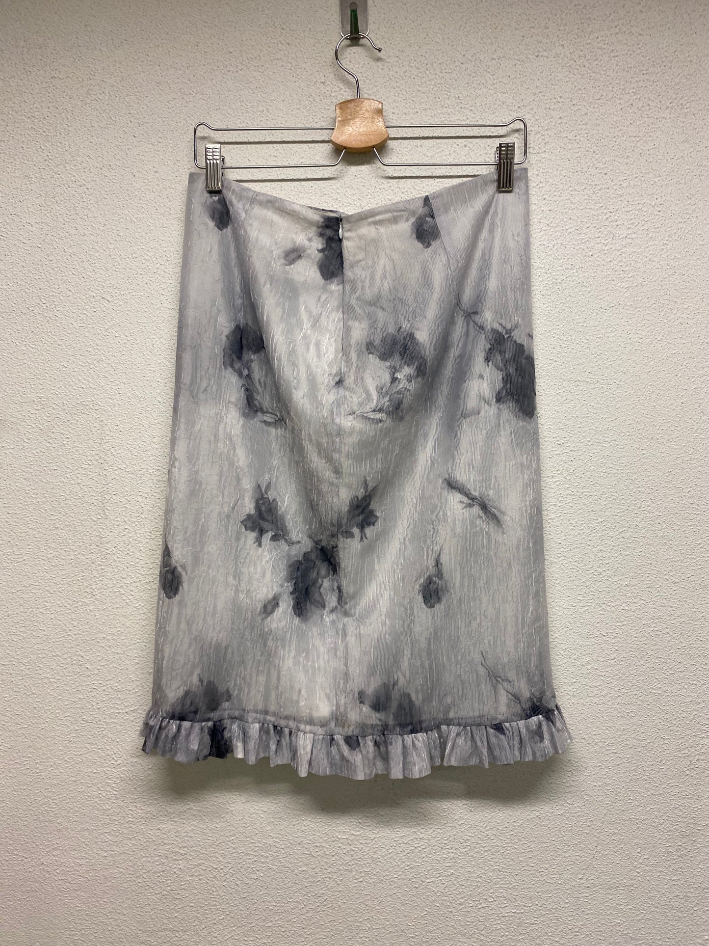 VINTAGE silk-like abstract skirt (L)