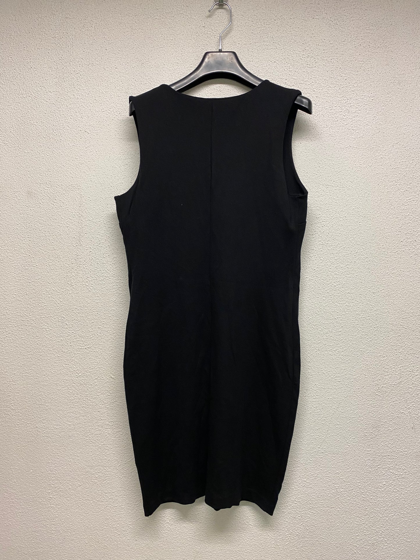 COP COPINE viscose black deep V-neck zipped dress (L)