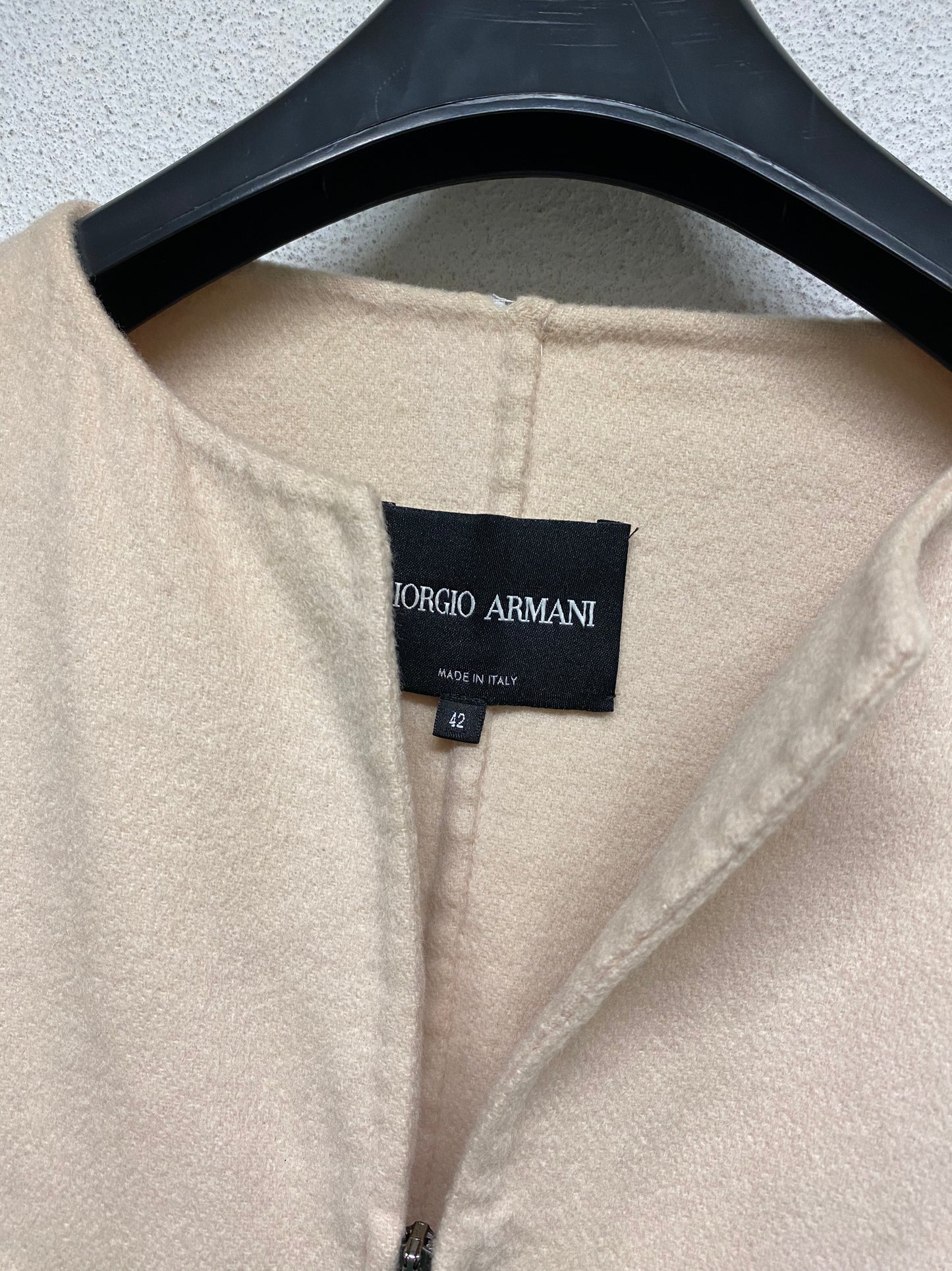 ARMANI corseted zip up cashemere beige blazer-jacket (M)