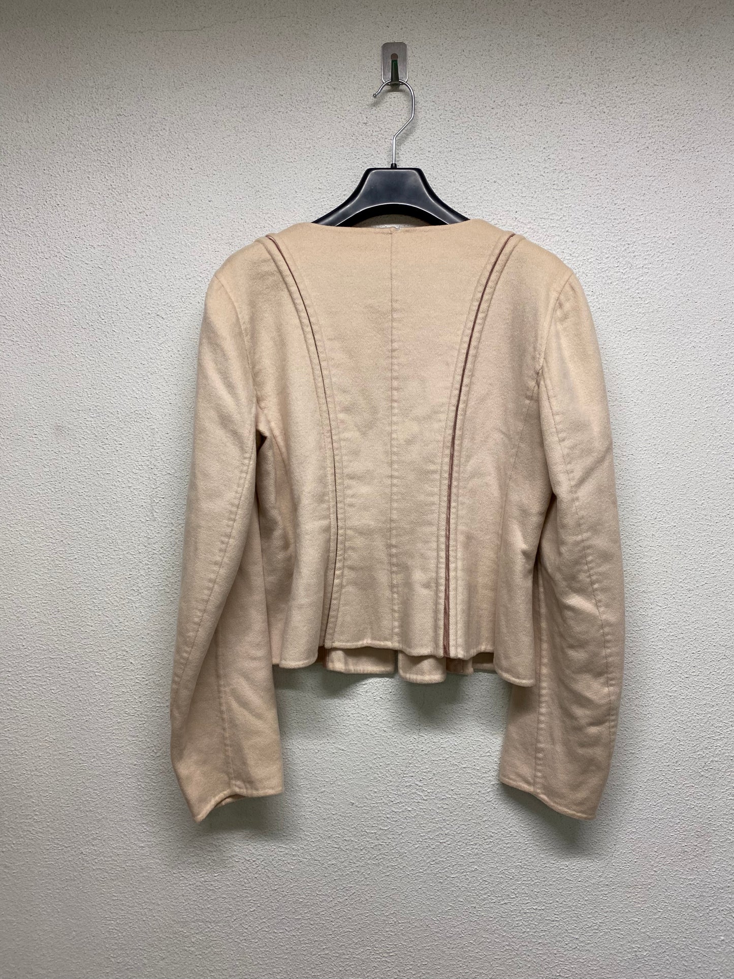 ARMANI corseted zip up cashemere beige blazer-jacket (M)