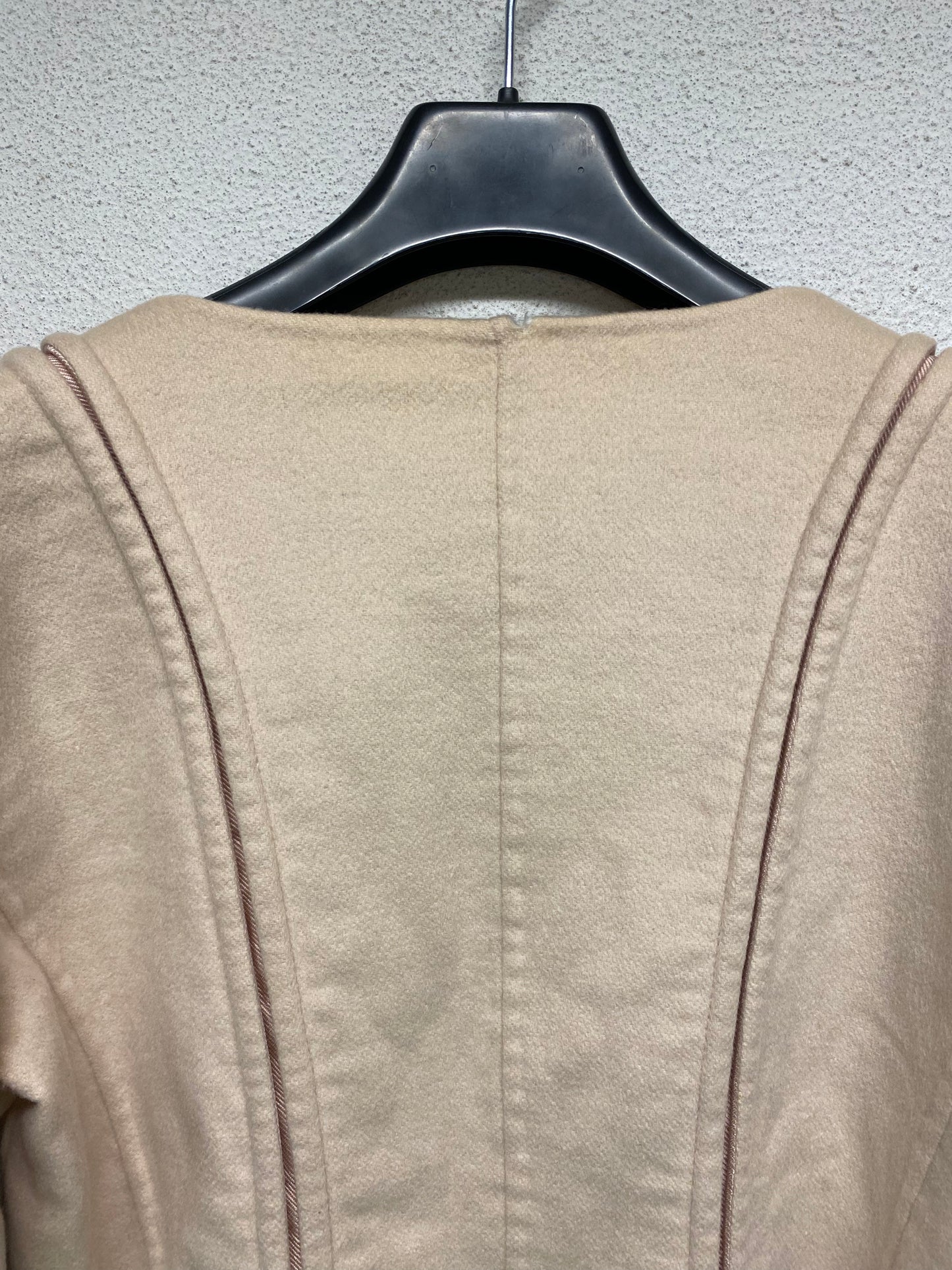 ARMANI corseted zip up cashemere beige blazer-jacket (M)