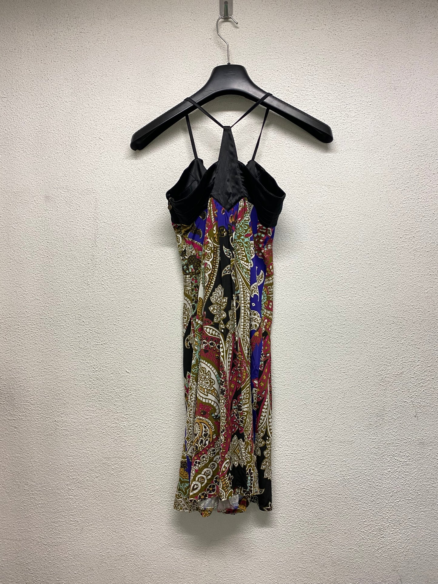 ROBERTO CAVALLI viscose multi pattern strap dress (XS)
